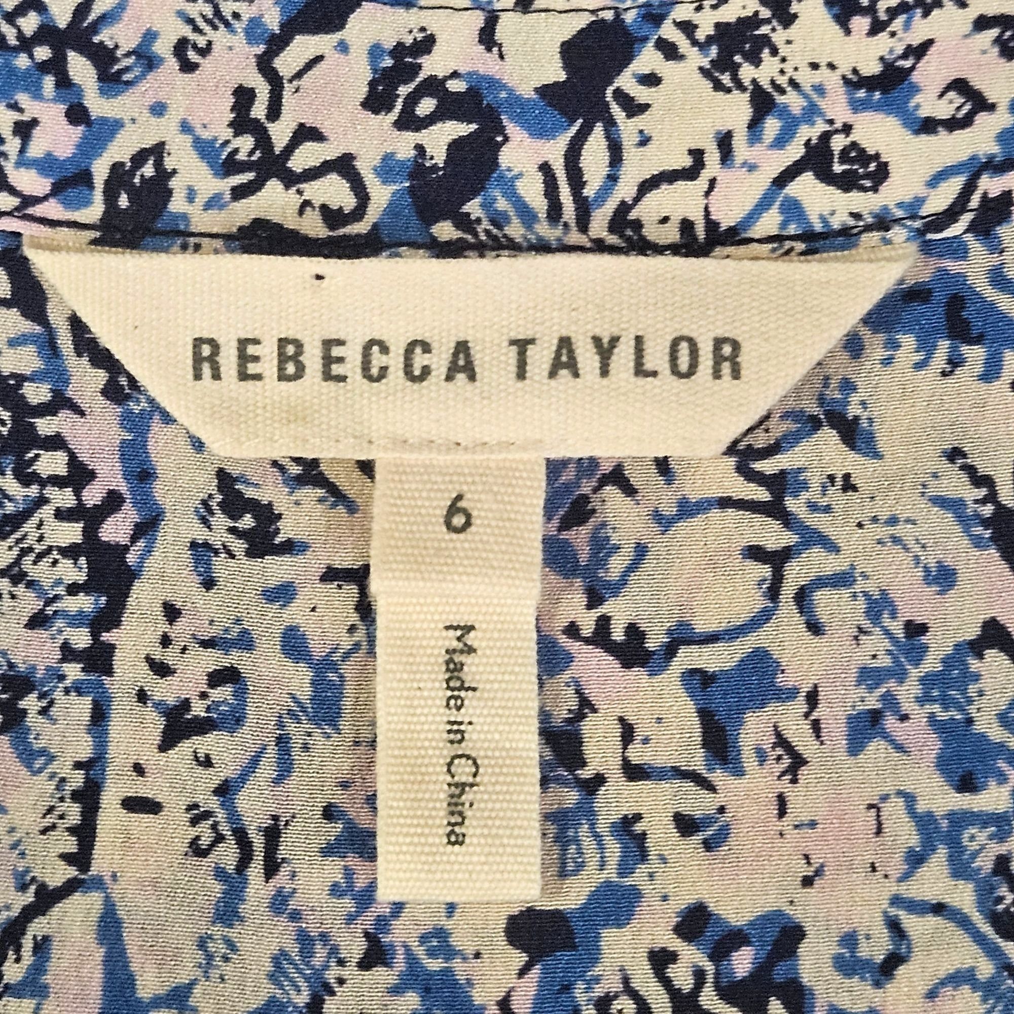 Rebecca Taylor Rebecca Taylor Silk Blue Black Long Sleeve Blouse 6 Office B Size M / US 6-8 / IT 42-44 - 4 Thumbnail