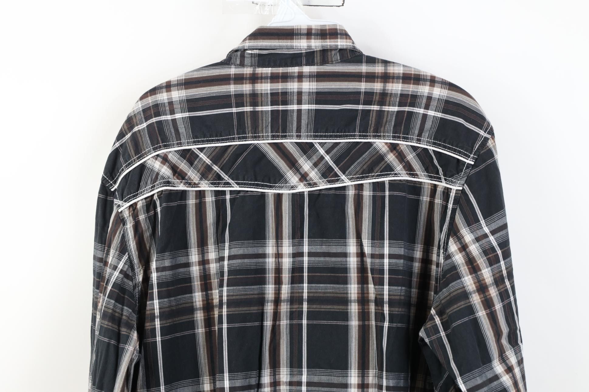 Vintage Buckle BKE Athletic Stitch Snap Button Collared Shirt Plaid Size US L / EU 52-54 / 3 - 12 Thumbnail