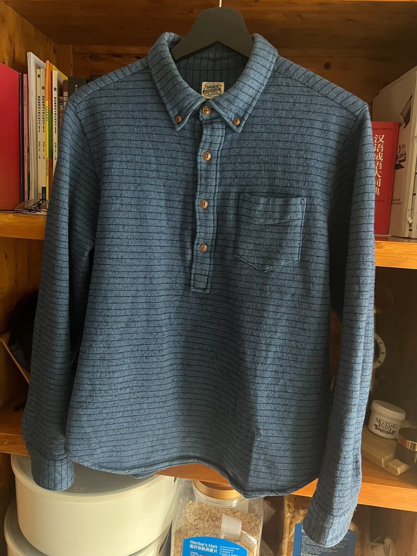 Tenderloin Vintage Indigo Dyed Wool Pullover Shirt Size US M / EU 48-50 / 2 - 3 Thumbnail