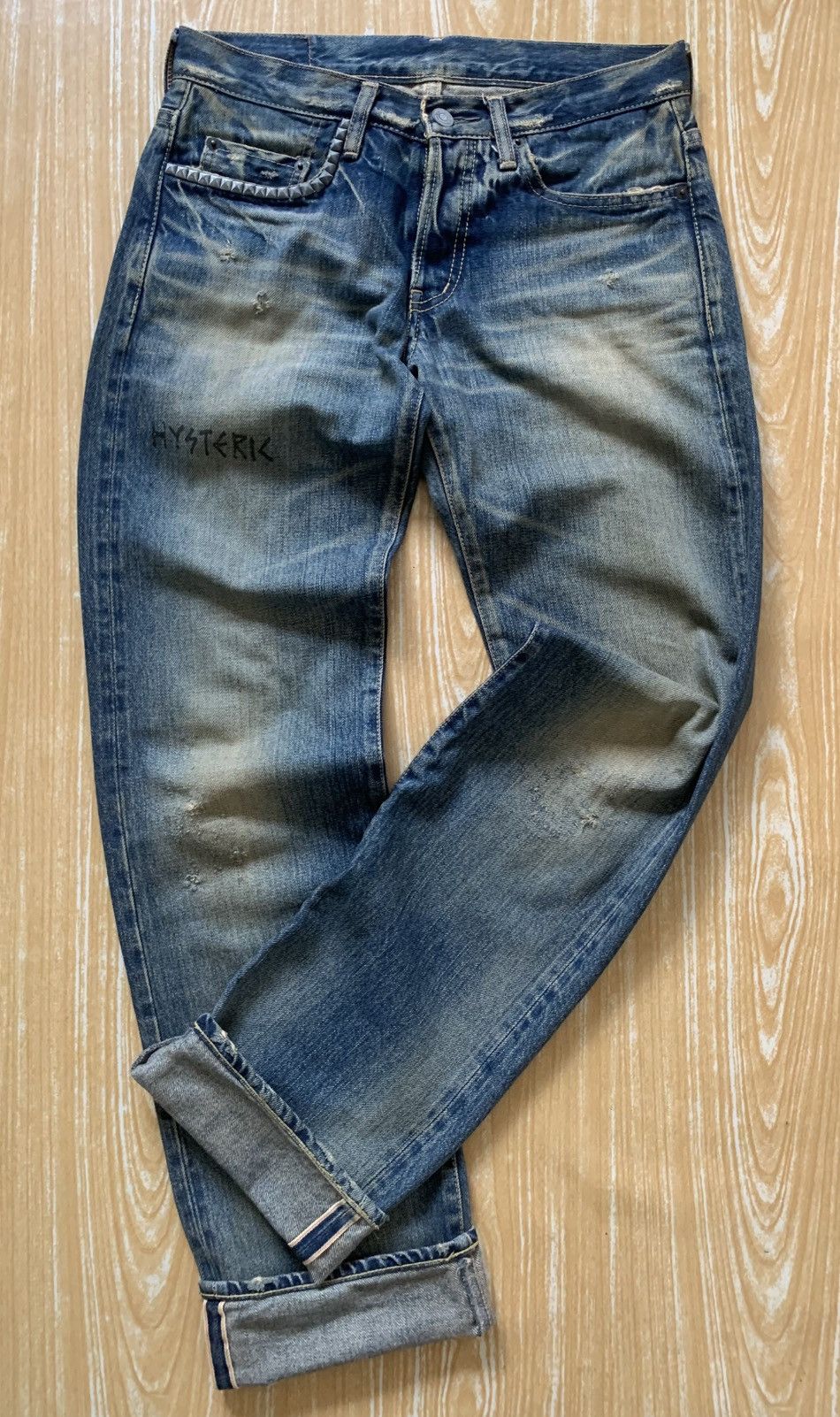 Hysteric Glamour Hysteric Glamour Selvedge Spike Punks Style Denim Pants Size US 29 - 20 Thumbnail