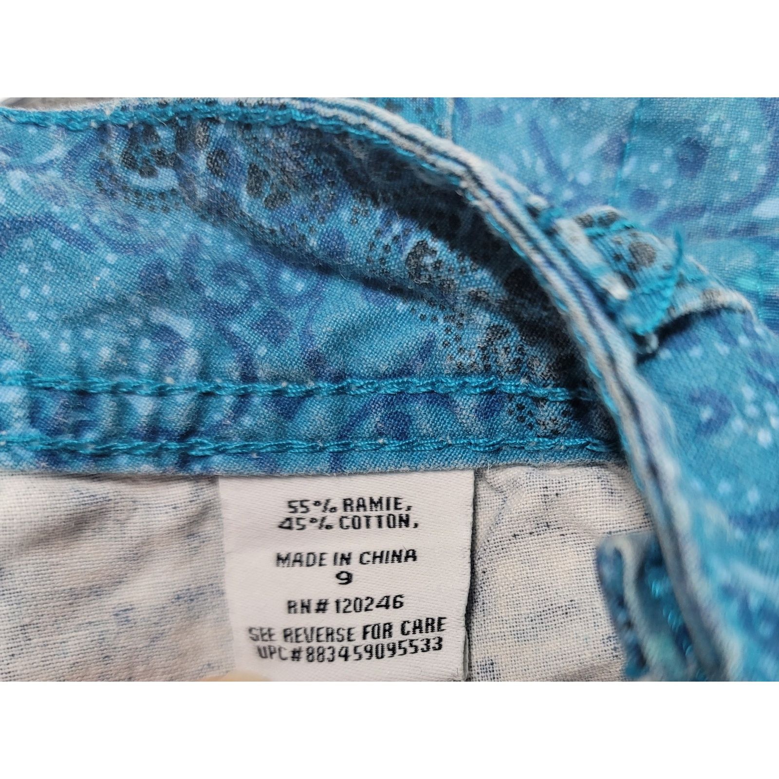 Other Bongo Blue Teal Floral Print Hot Pants Shorts 9 Flat Front Size 30" / US 8 / IT 44 - 4 Thumbnail