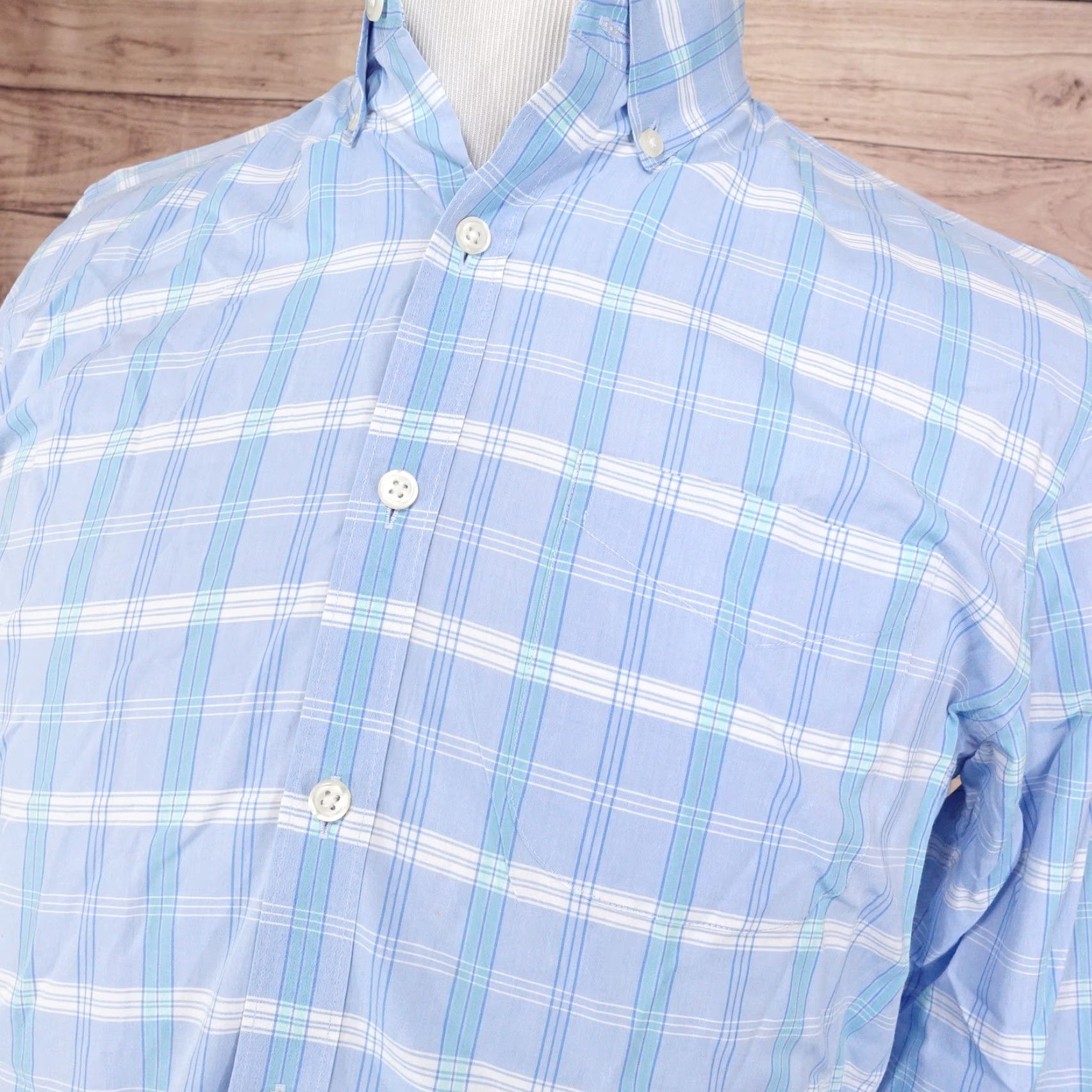 Bonobos VINTAGE BONOBOS Men's Slim Fit Blue Plaid Button-Up Shirt Size M Medium Casual Business Formal Wedding Size US M / EU 48-50 / 2 - 2 Thumbnail