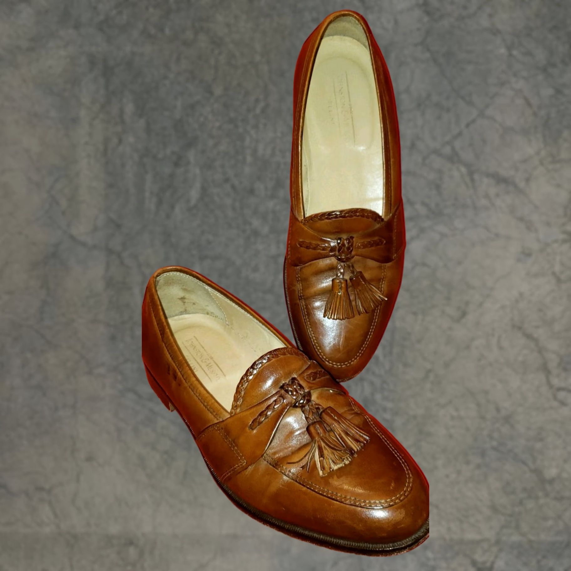 Johnston & Murphy Johnston & Murphy Cellini Men's Loafer Dress Brown 9M Tassels Leather Shoes Size US 9 / EU 42 - 1 Thumbnail