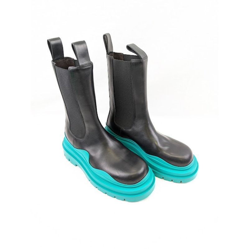 Bottega Veneta o1rshd1 Tire High Boots in Black w/ Bright Green Sole Size US 9.5 / EU 42-43 - 15 Thumbnail