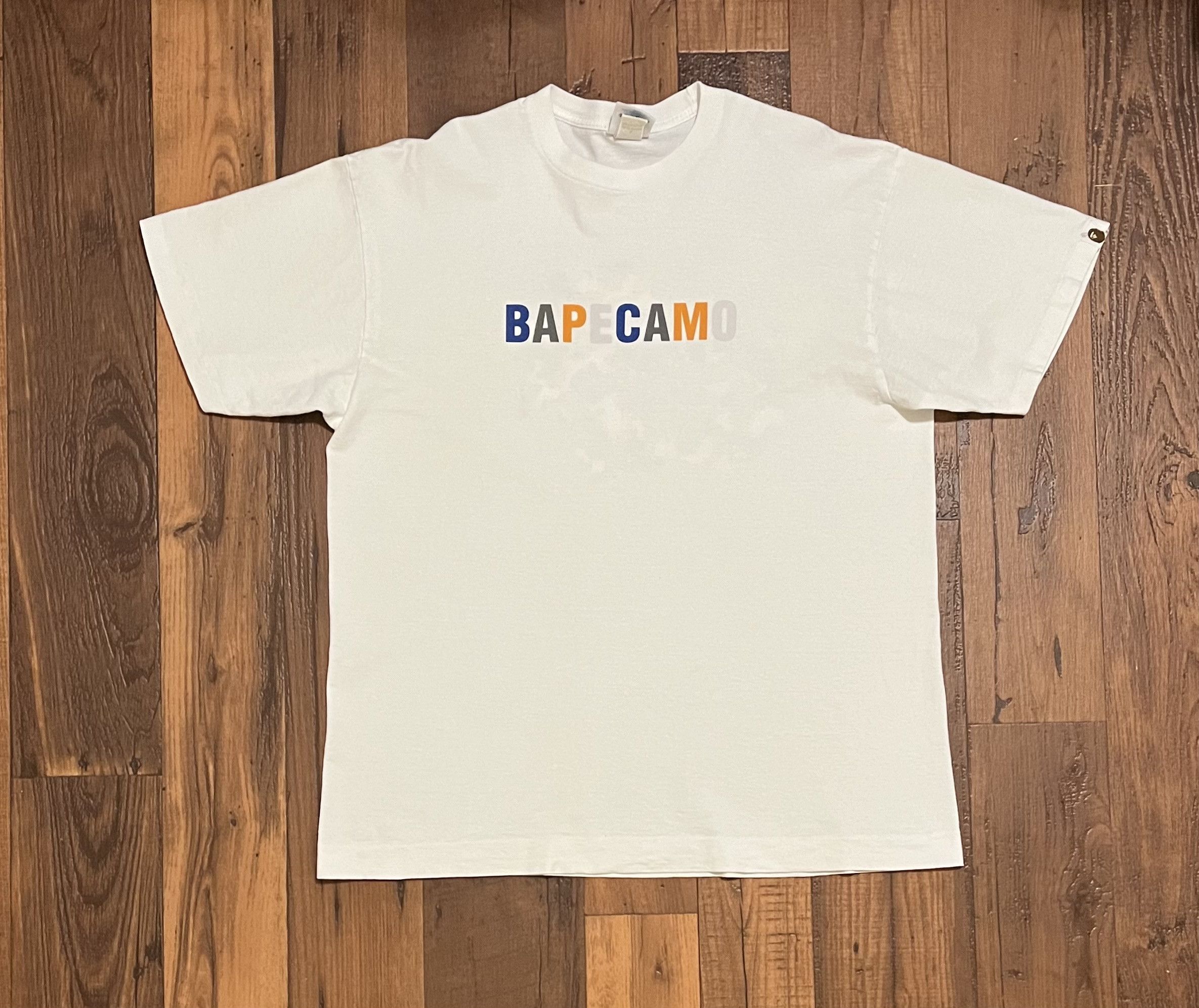 Bape Bape camo logo tee shirt Size US XL / EU 56 / 4 - 2 Thumbnail