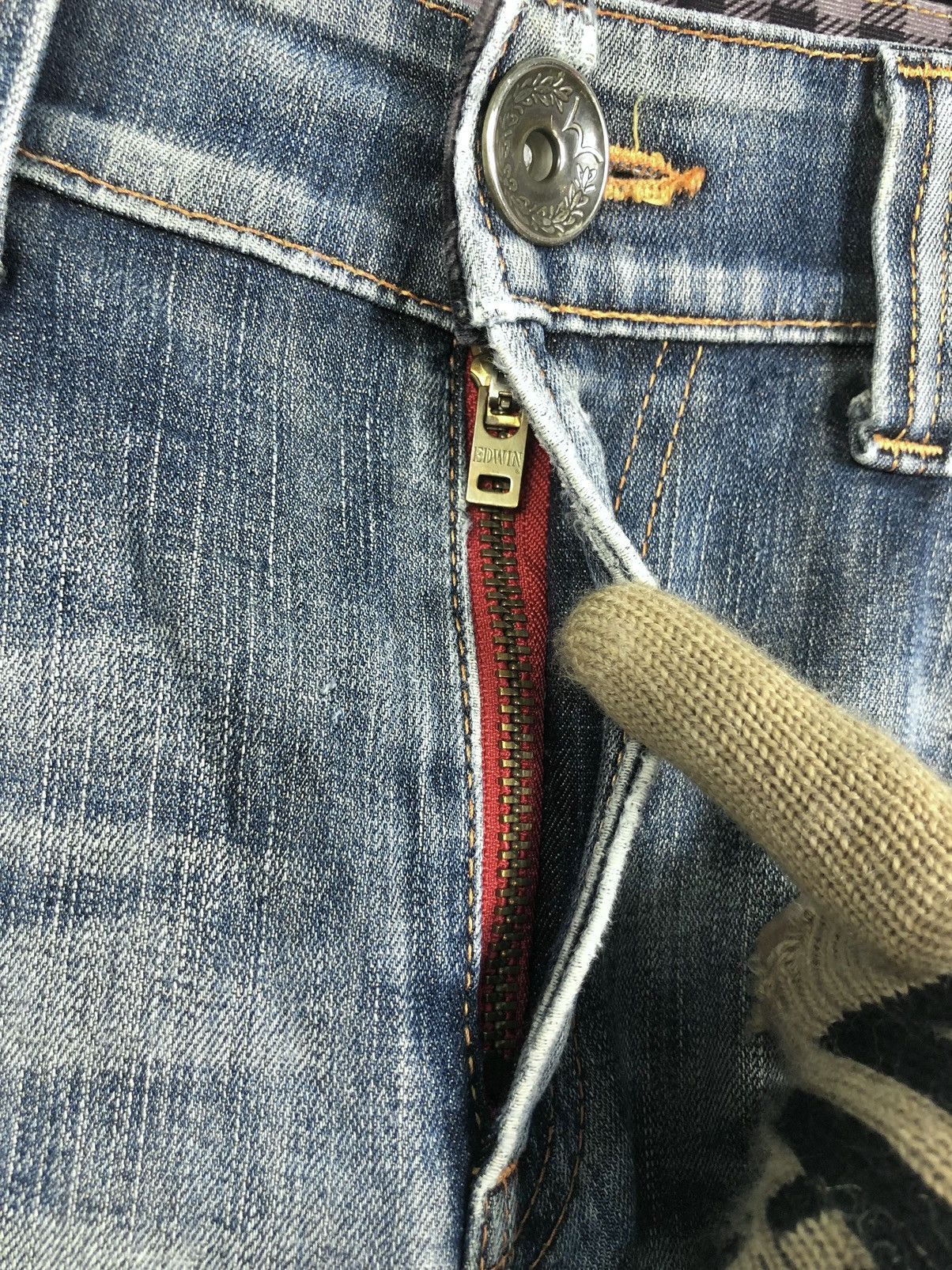 Edwin Rare Vintage Edwin 503 Blue Trip Flare Jeans Size US 32 / EU 48 - 5 Thumbnail