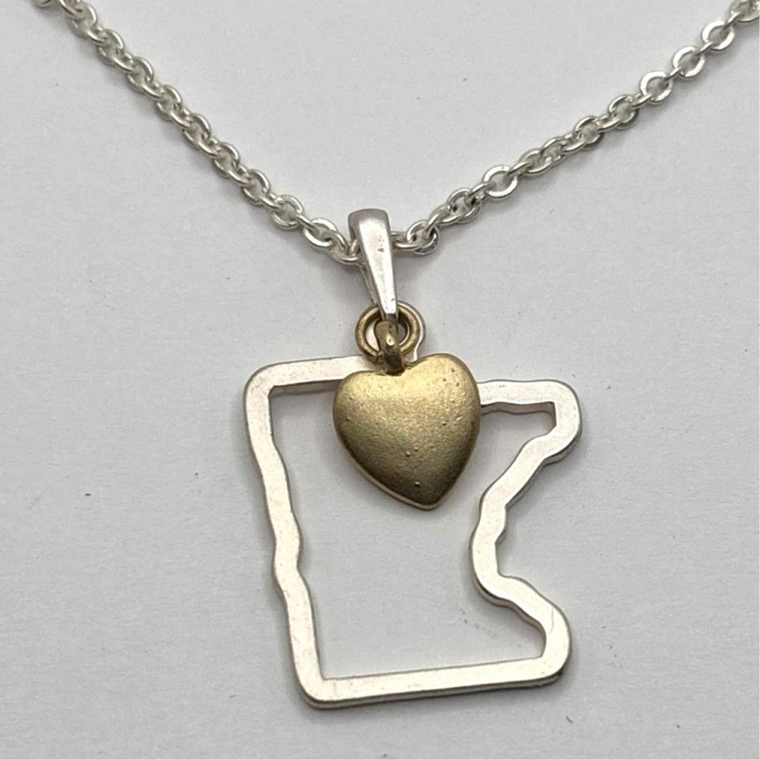 Other Silver & Gold Heart Minnesota Necklace Size ONE SIZE - 2 Thumbnail