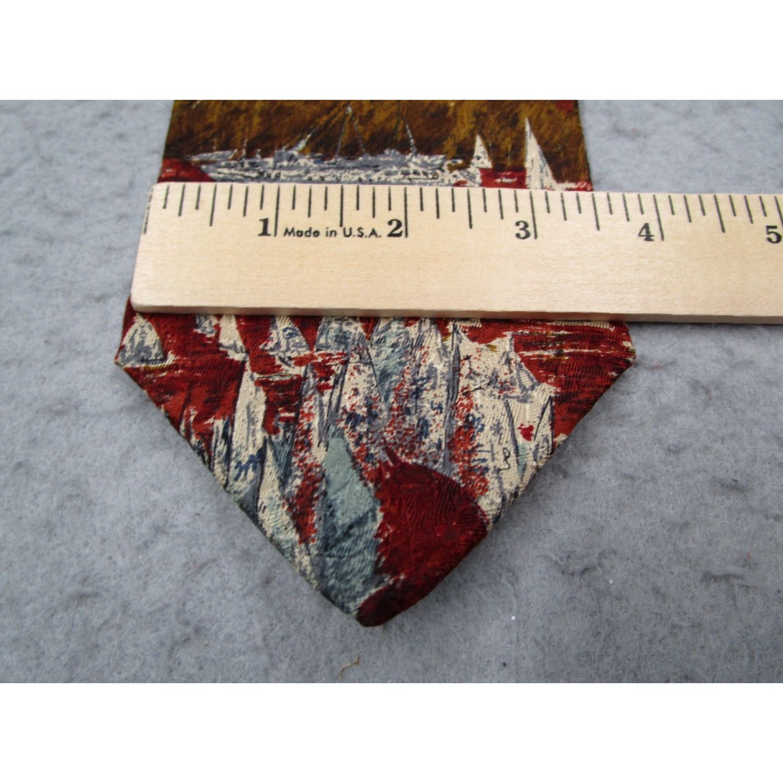 Ermenegildo Zegna Ermenegildo Zegna Tie Mens Red Silk Nautical Abstract Luxury Italian Made Mens Size ONE SIZE - 6 Thumbnail