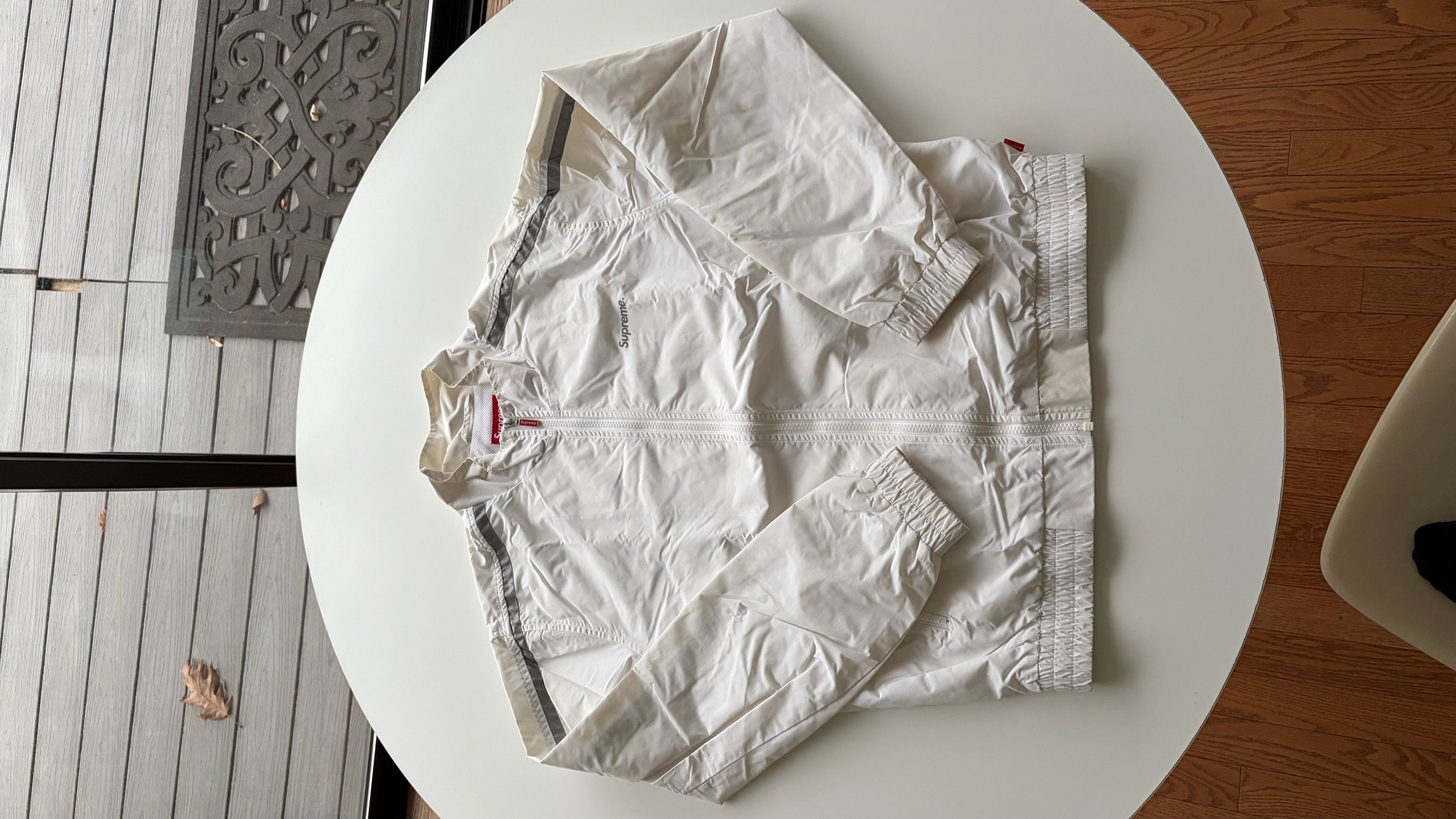 Supreme Supreme 3M Reflective Stripe Track Jacket (White) Size US M / EU 48-50 / 2 - 3 Thumbnail