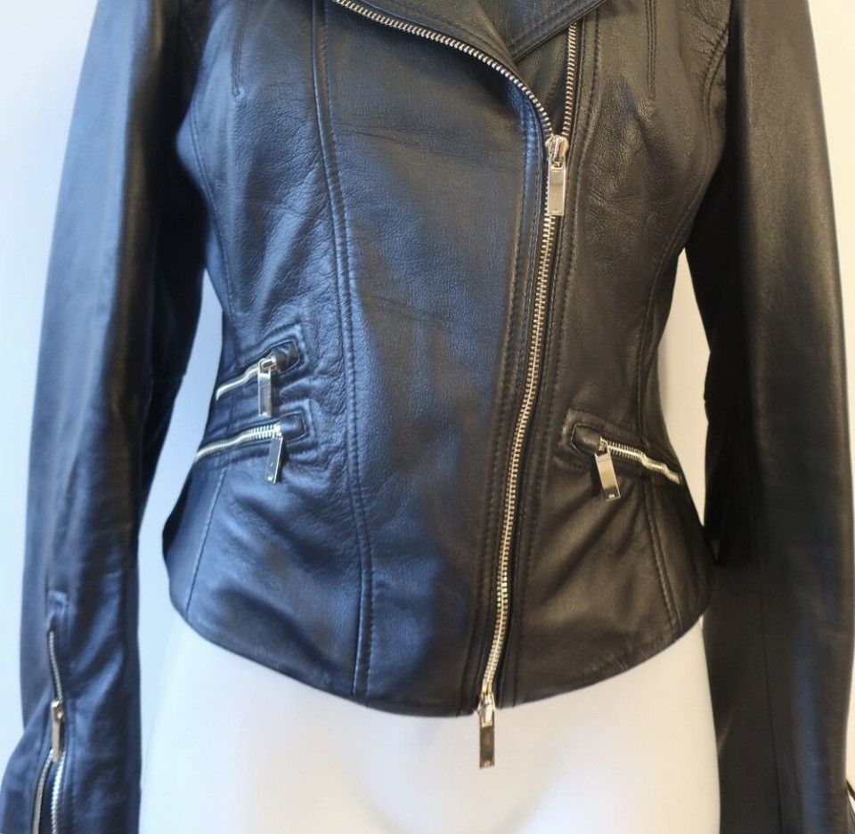 Karen Millen Karen Millen Black Lamb Leather Moto Biker Jacket sz.8 Size M / US 6-8 / IT 42-44 - 4 Thumbnail