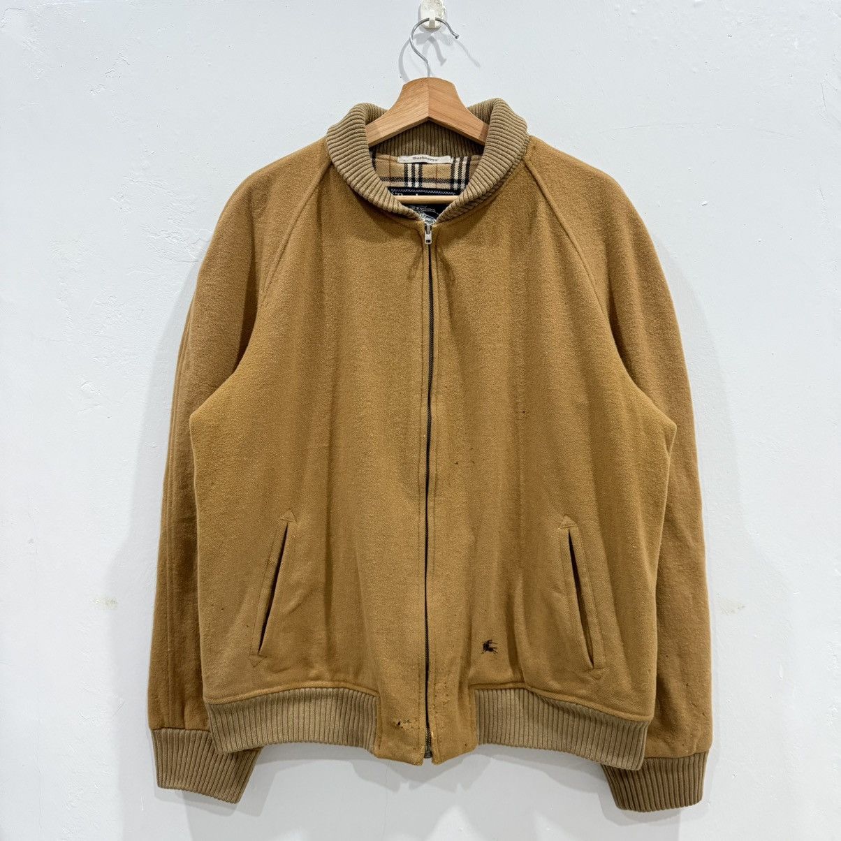 Vintage Burberry Wool Bomber Jacket