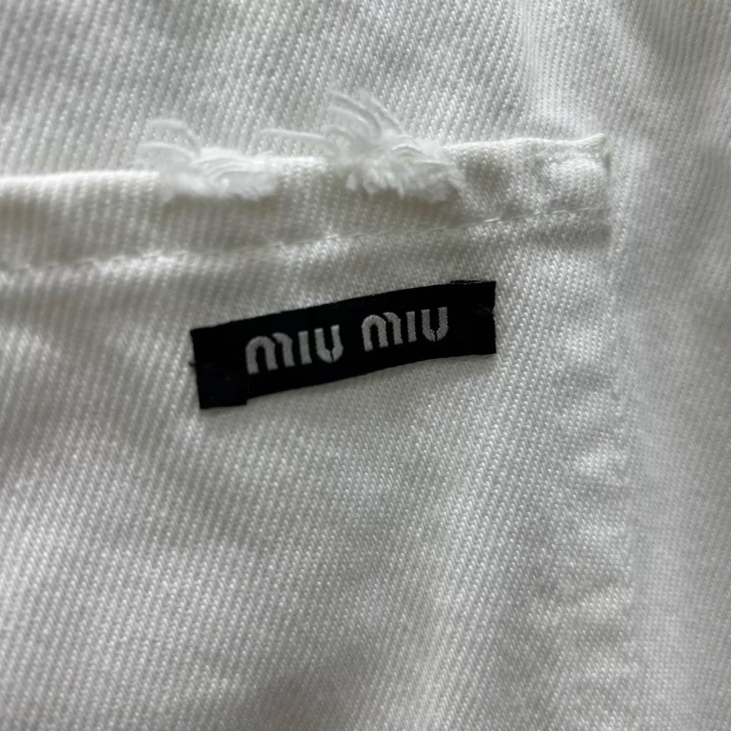 Miu Miu MIU MIU NEW TAG Jeans Logo Pocket Slogan Lace Cuff Size 40 Size 27" / US 4 / IT 40 - 3 Thumbnail