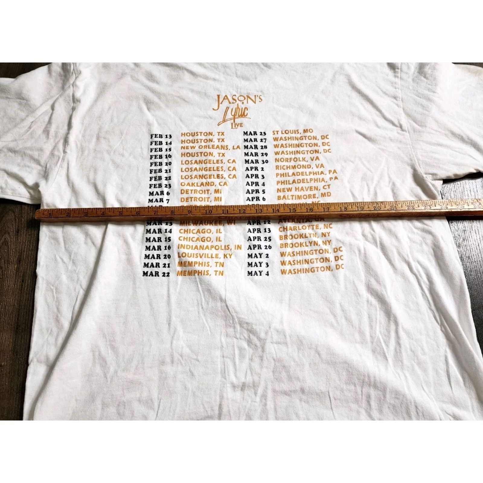 Gildan Mens Gildan T-Shirt 2XL White Short Sleeve Crew Neck Double Sided 90s Jason's Lyric Live! Tour Mens Size US XXL / EU 58 / 5 - 4 Thumbnail