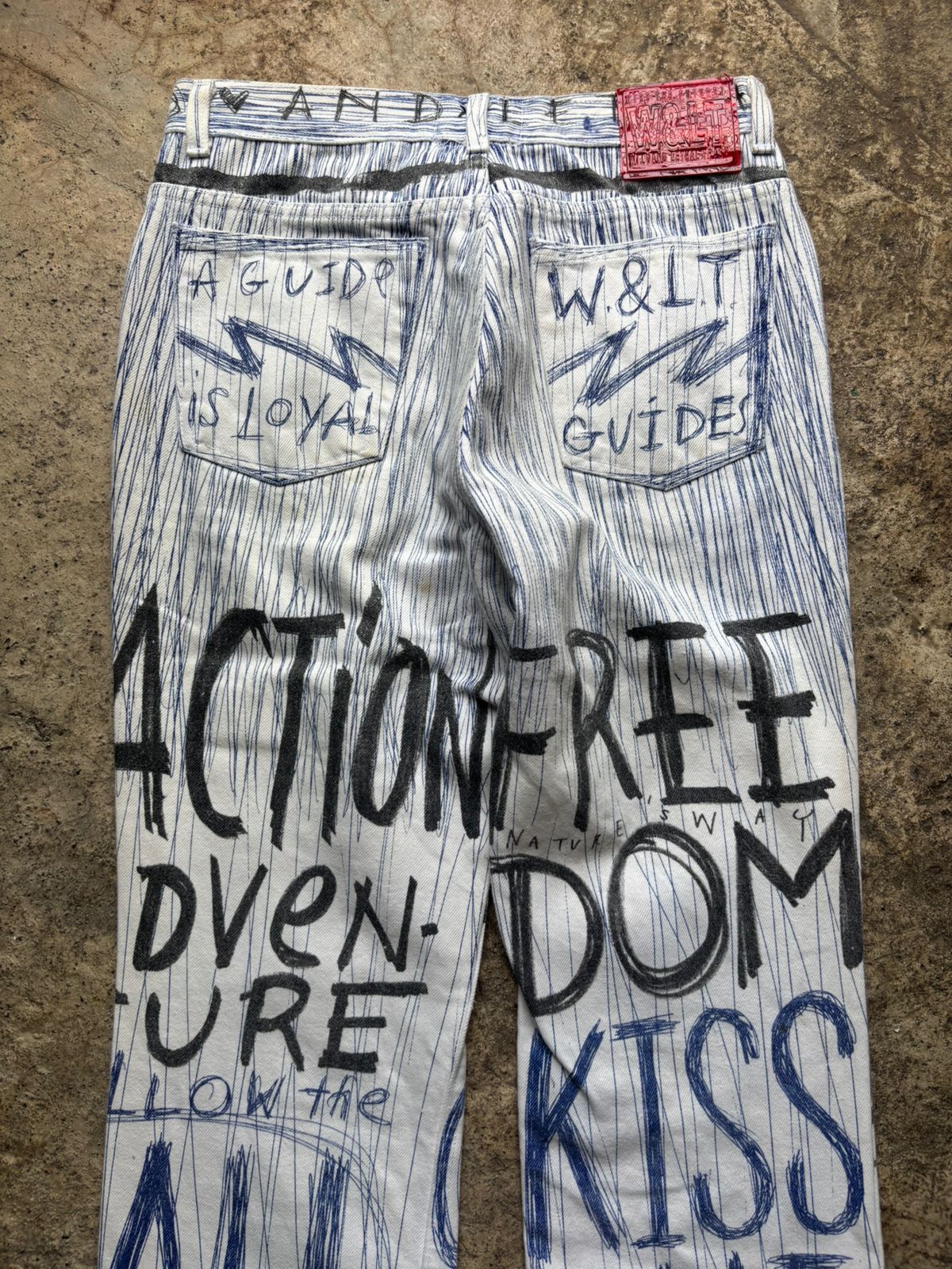 Walter Van Beirendonck W&LT SS1998 'Fetish For Beauty' Pen Denim Jeans Size US 27 - 10 Thumbnail