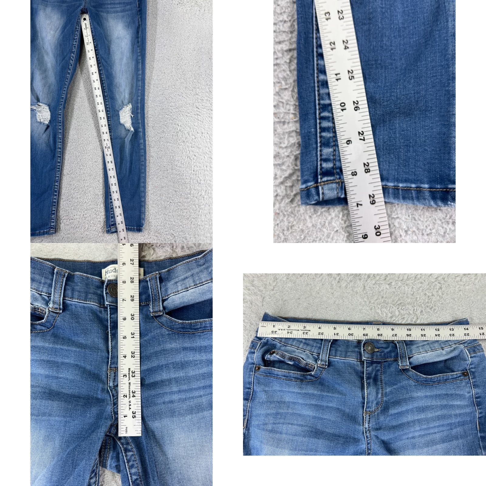 Vintage Vintage Mudd Women's Skinny Jeans 27x29 Blue Denim High Rise Stretch Cotton Winter Fashion Size 30" / US 8 / IT 44 - 8 Thumbnail