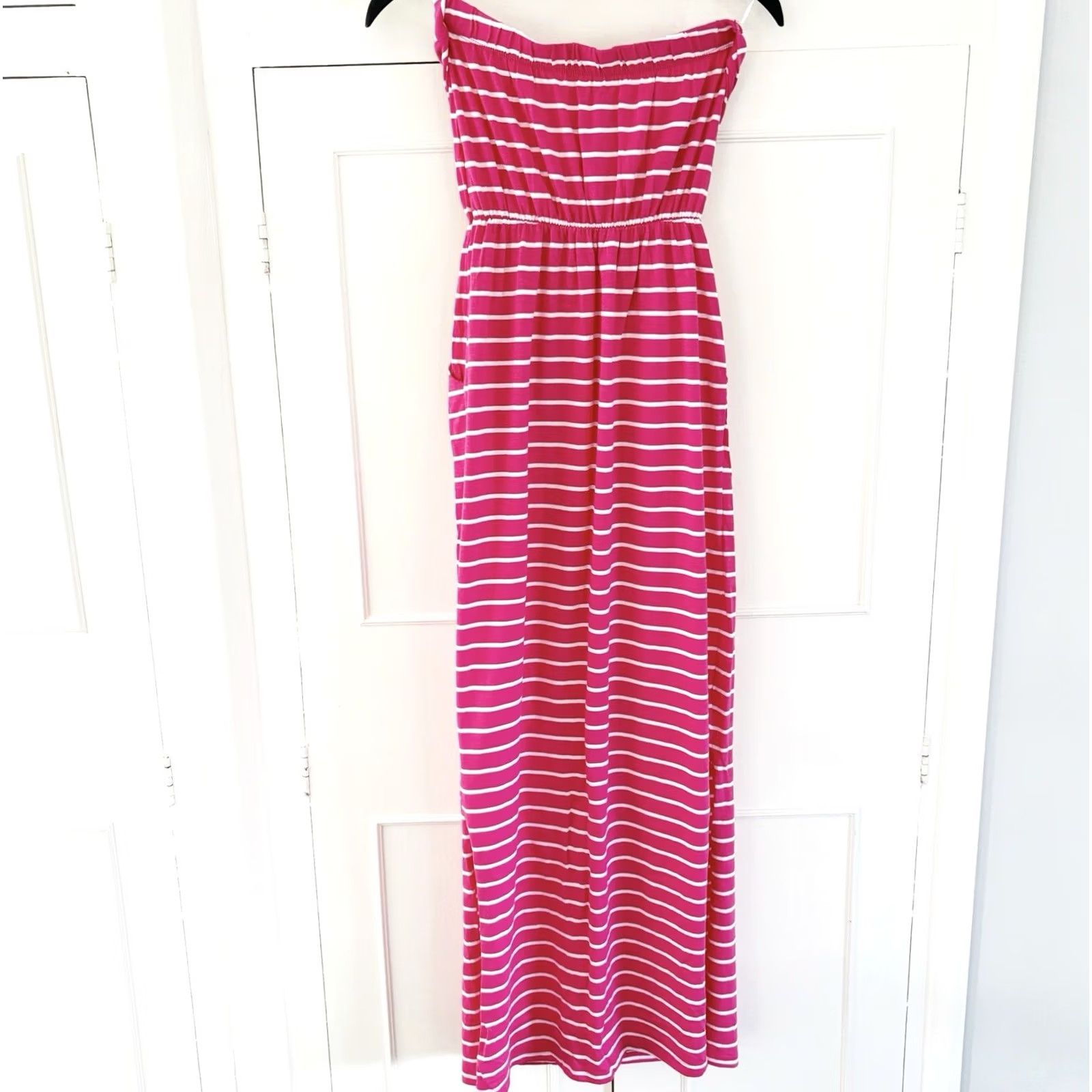 NEXT BNWT Next Pink Striped Bandaged Maxi Dress UK 10, New Tags, Stylish Summer Size L / US 10 / IT 46 - 2 Thumbnail