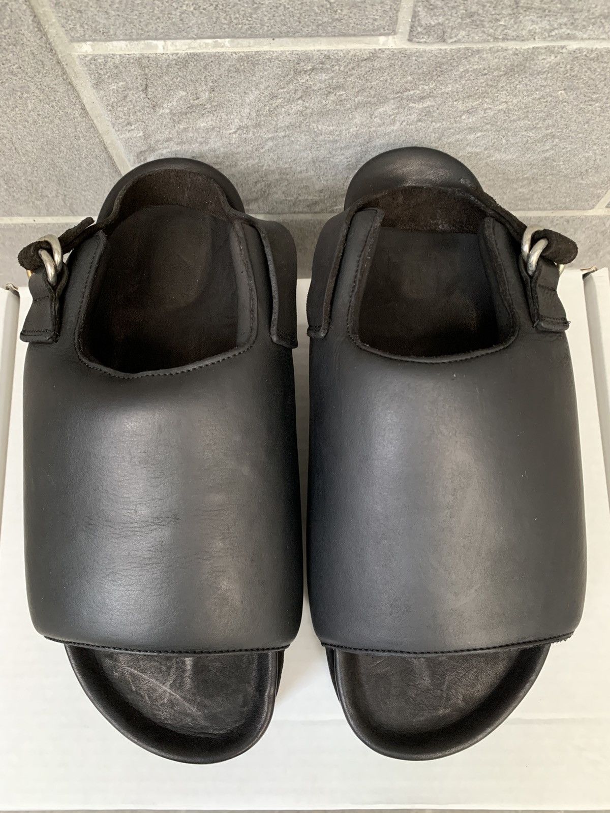 Guidi BRK04 BLACK WIDE BAND FLAT SANDALS Size US 11 / EU 44 - 3 Thumbnail