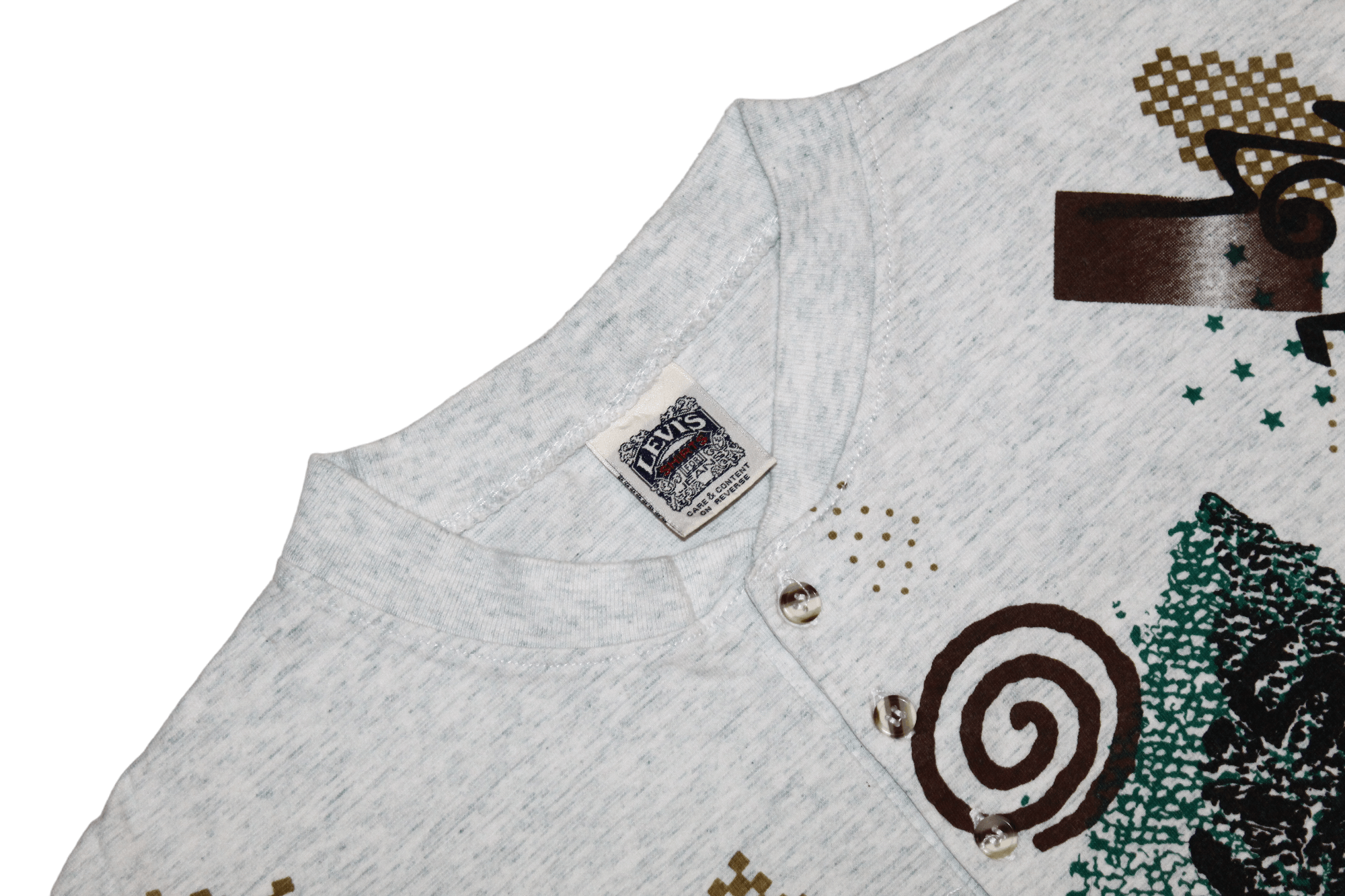 Levi's VTG🔥 90s Levi's 501 abstract art melange baggy t-shirt Size US L / EU 52-54 / 3 - 4 Thumbnail