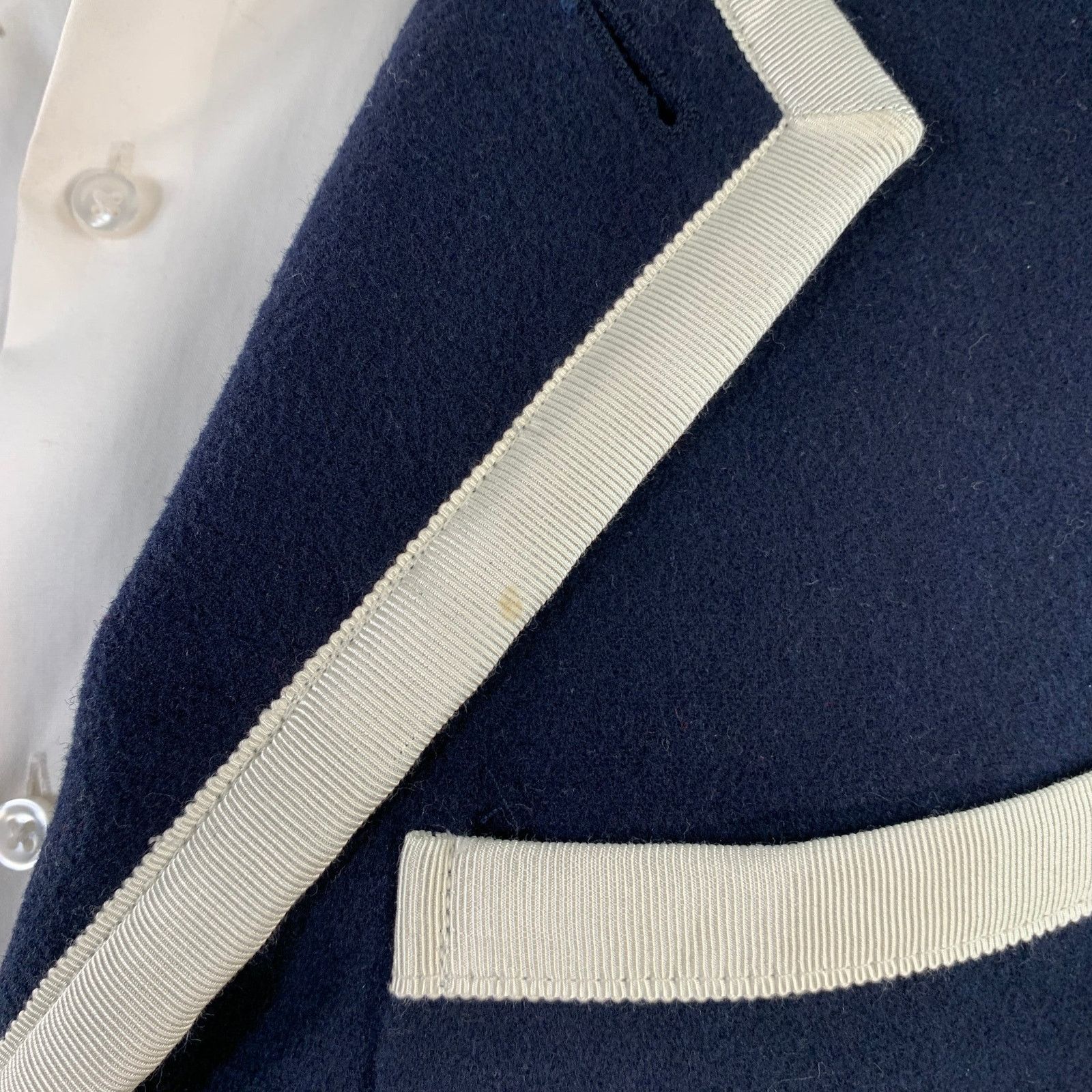 Rowing Blazers ROWING BLAZERS Navy White Polyester Notch Lapel Sport Coat Size 40R - 6 Thumbnail