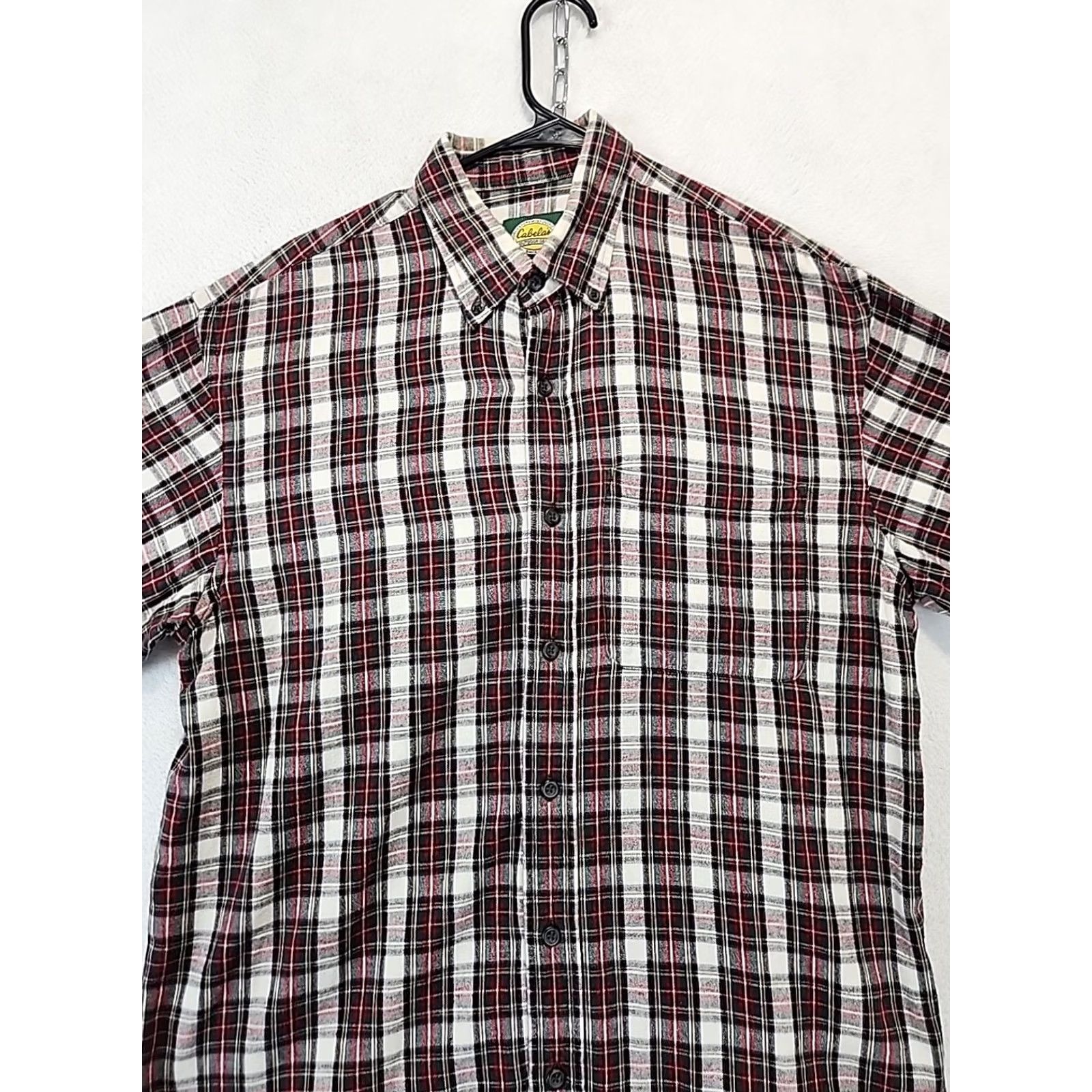 Vintage Cabela’s Christmas Red Green Plaid Flannel Men Sz M Button Down Holiday Shirt Size US M / EU 48-50 / 2 - 2 Thumbnail