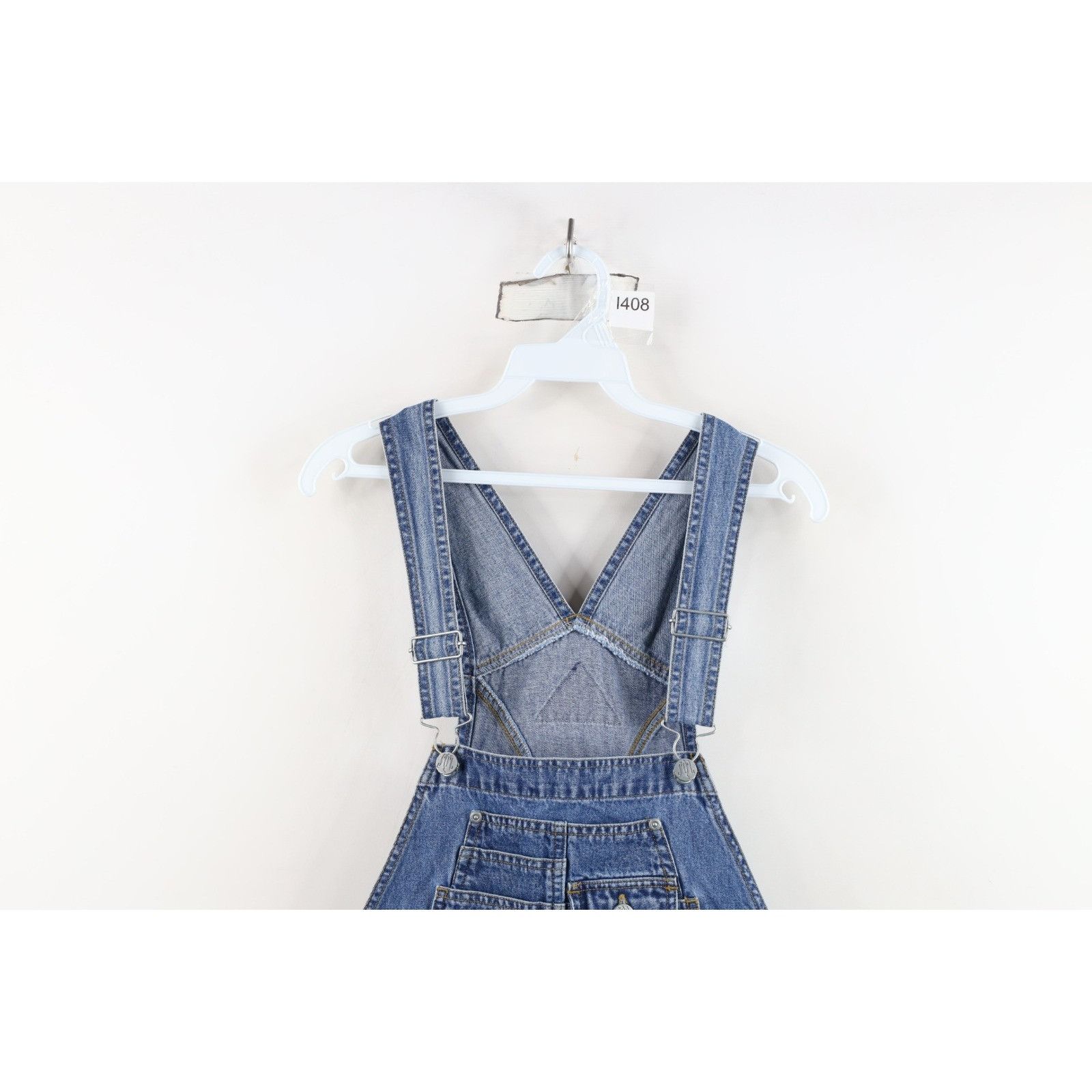 Vintage Vintage 90s Streetwear Faded Denim Jean Shortalls Size 30" / US 8 / IT 44 - 2 Thumbnail
