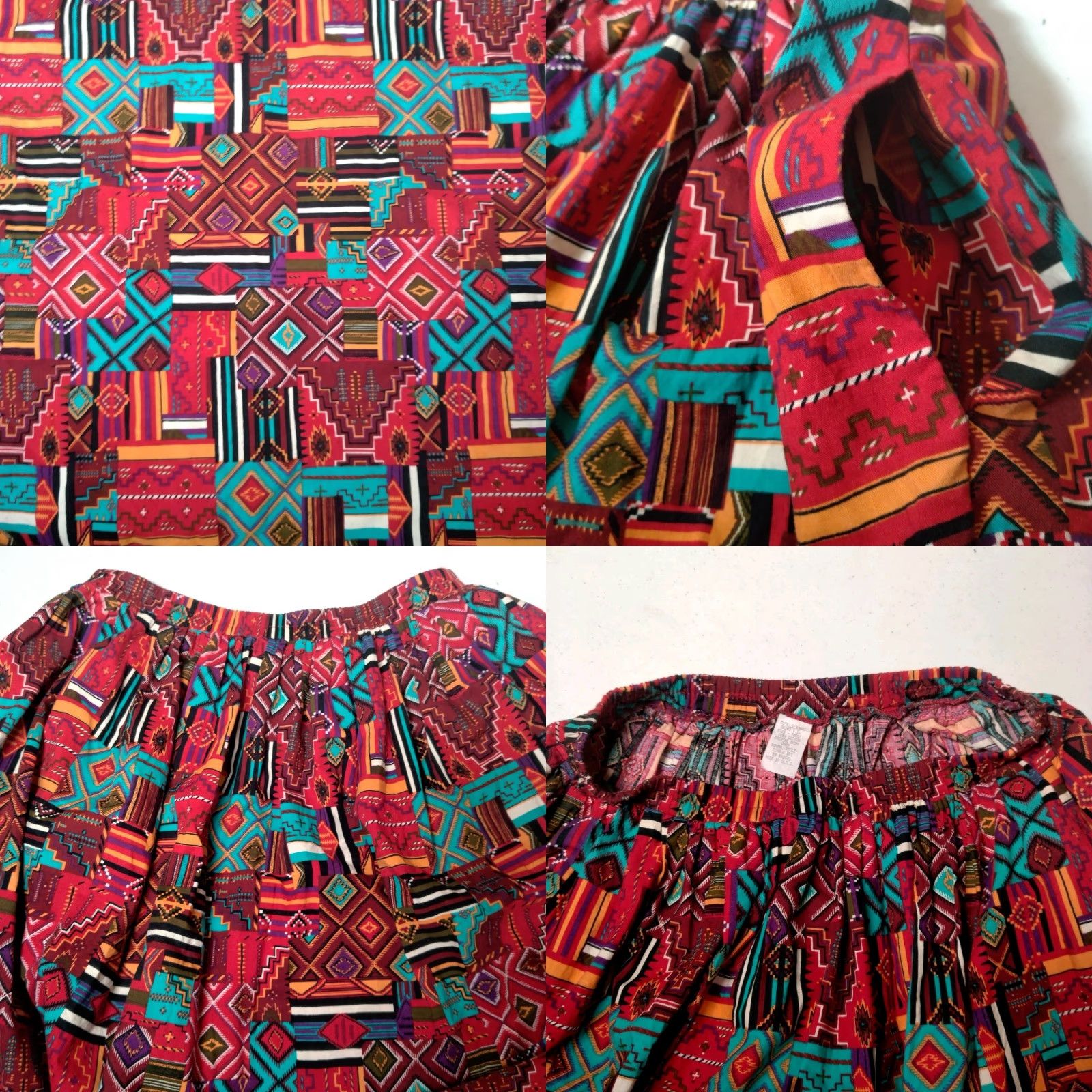 Native VINTAGE McCalls Women’s Maxi Skirt Long Patchwork Native Southwestern Geometric Casual Fall Spring Summer Winter Size 28" / US 6 / IT 42 - 8 Thumbnail