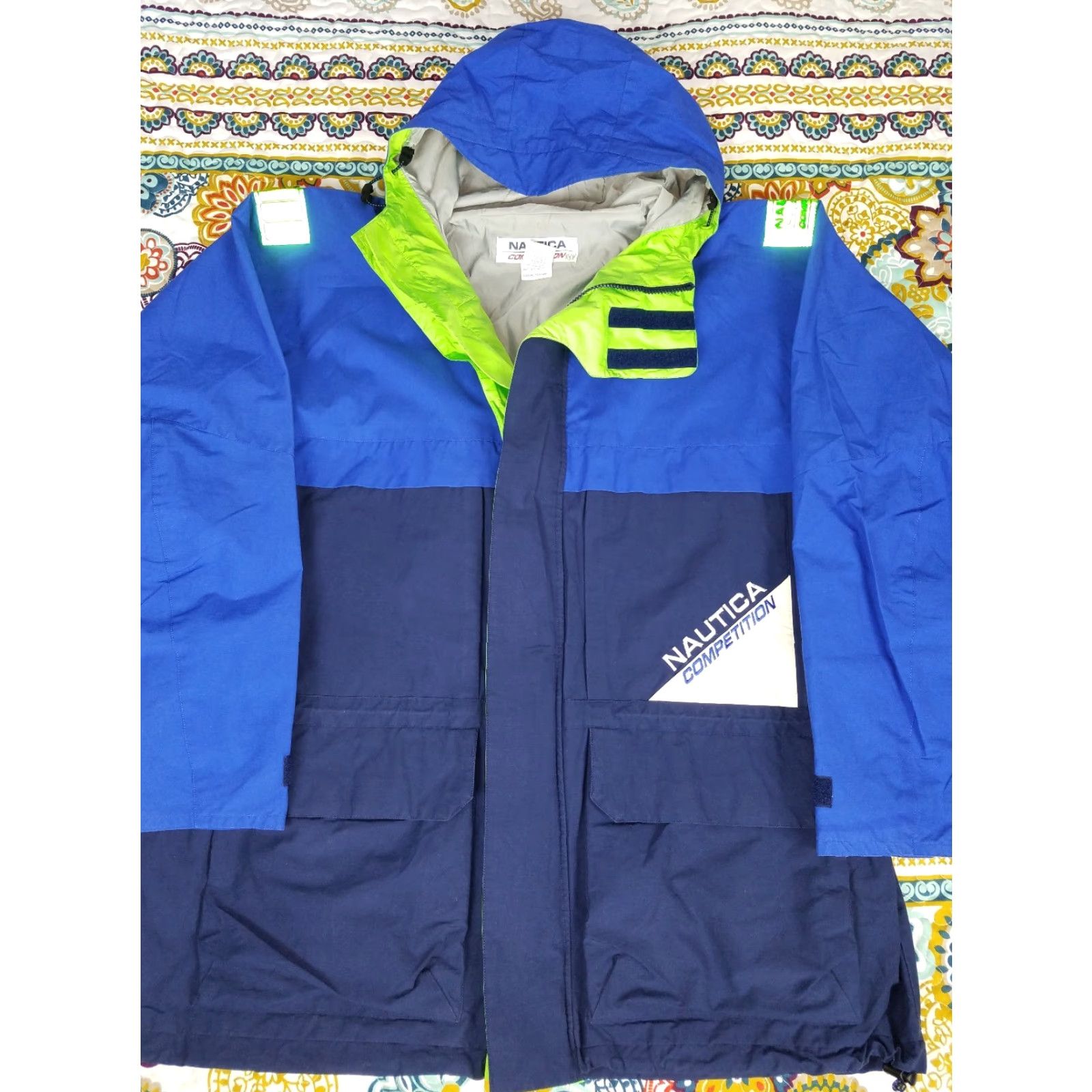 Nautica VINTAGE Nautica Competition 90s Parka Hoodie Waterproof Coat Jacket Mens XL Blue Size US XL / EU 56 / 4 - 4 Thumbnail