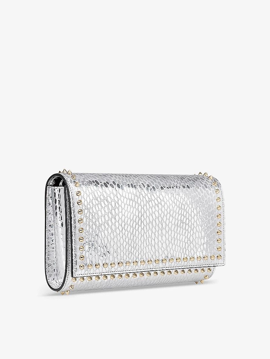 Christian Louboutin o1s1wg110325 Size: OS/Paloma Snake Clutch Bag in Silver Size ONE SIZE - 3 Thumbnail