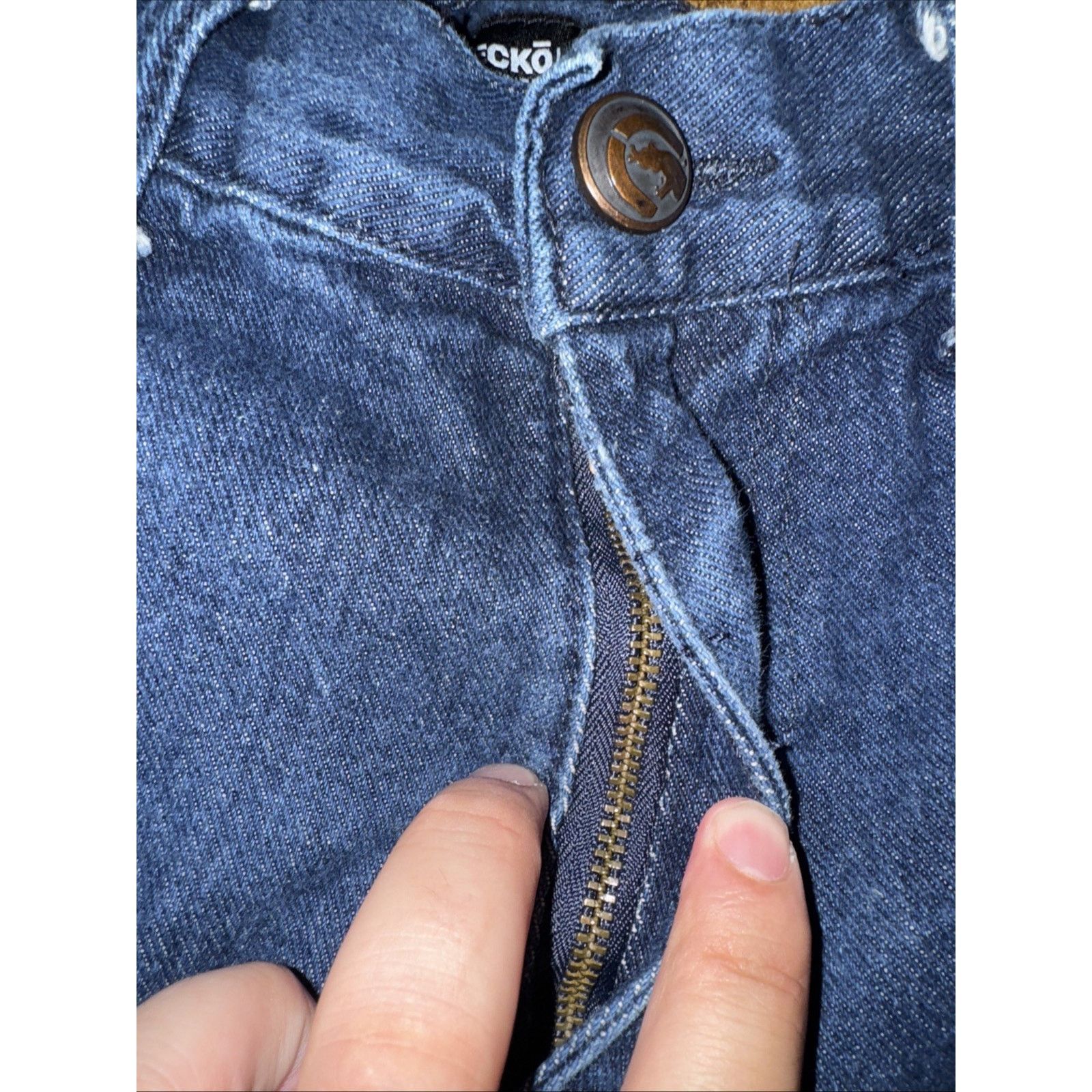 Ecko Unltd. × Vintage Ecko Unltd Jeans 32x32 Dark Blue Slim Straight Fit Y2K Size US 32 / EU 48 - 4 Thumbnail