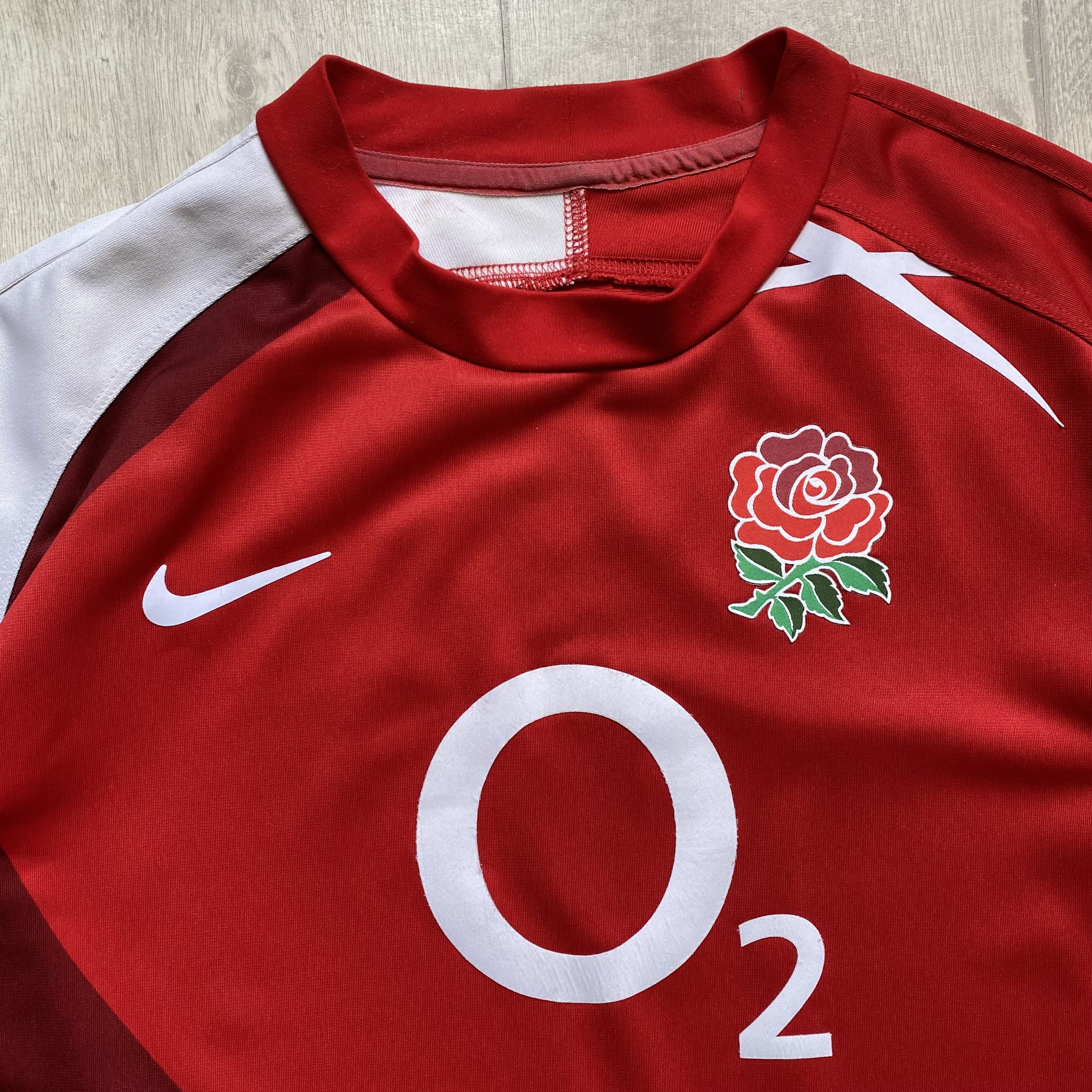 Nike 🏈 Vintage Nike England Rugby Jersey Tee Drill blockore Size US L / EU 52-54 / 3 - 6 Thumbnail