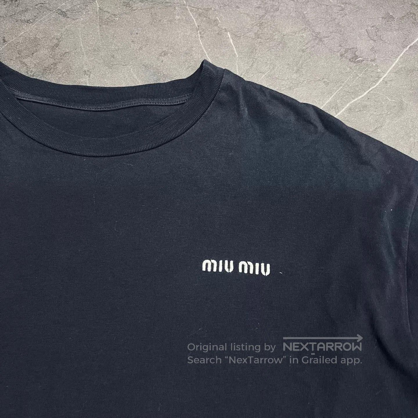 Miu Miu Black Long-Sleeve Crewneck Shirt. Size US M / EU 48-50 / 2 - 2 Thumbnail
