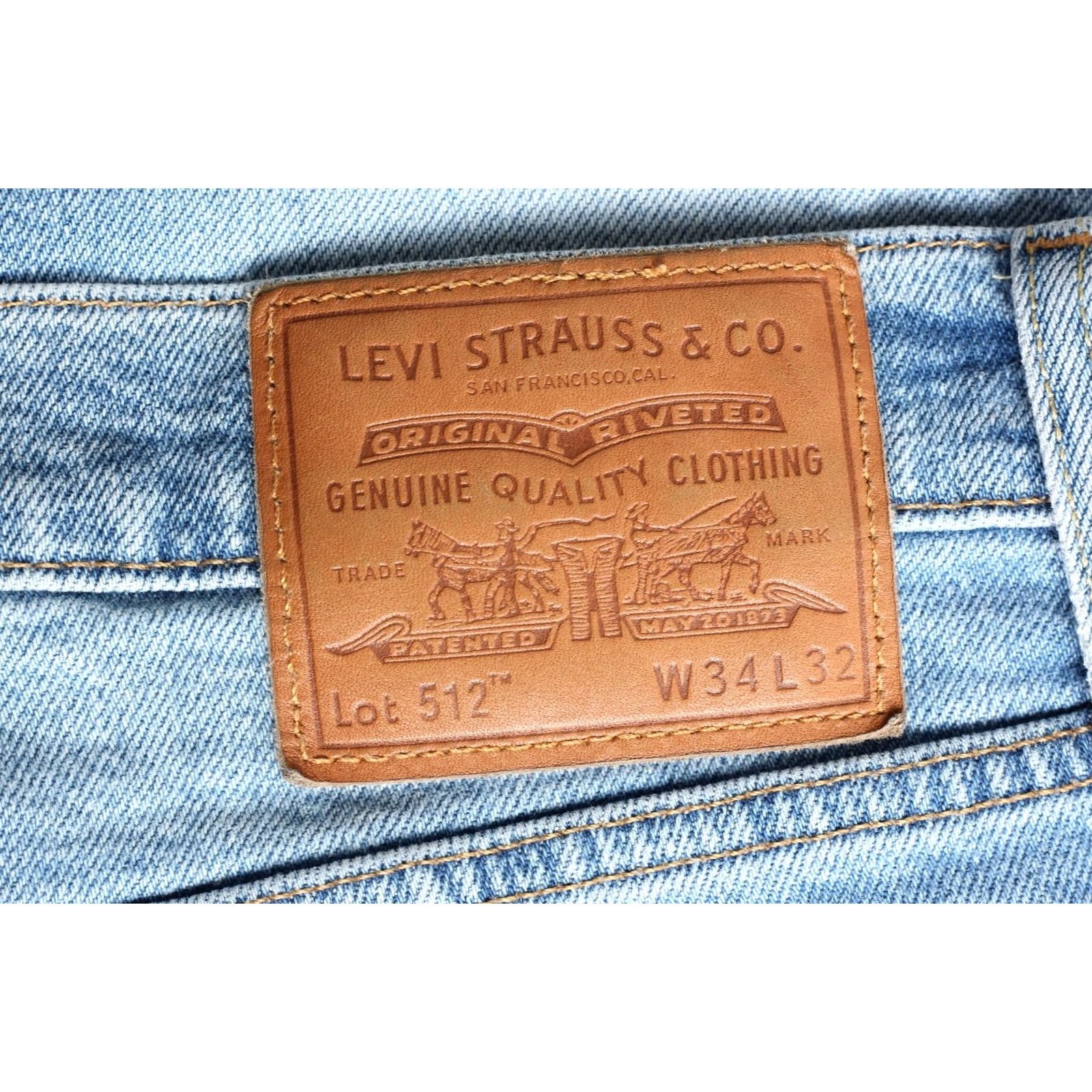 Levi's LEVI’S 512 Slim Tapered PREMIUM Big E Jeans Men W34 L32 Stretch DZ8202 Blue Denim 5-Pocket Regular Mid Rise Size US 34 / EU 50 - 2 Thumbnail