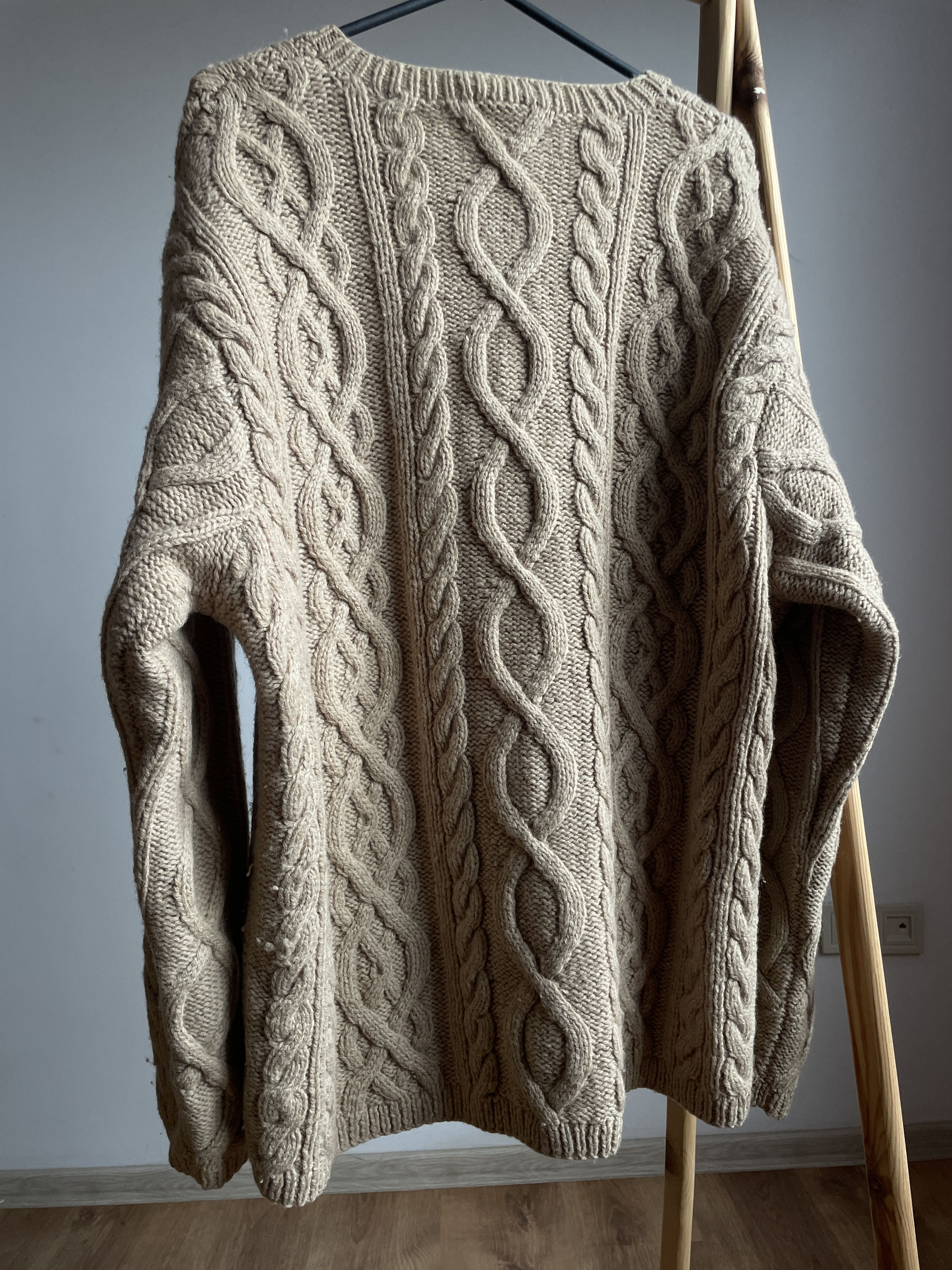 Lands' End Lands End Vintage Cable Knit Heavy Wool Sweater Size XL Size US XL / EU 56 / 4 - 6 Thumbnail