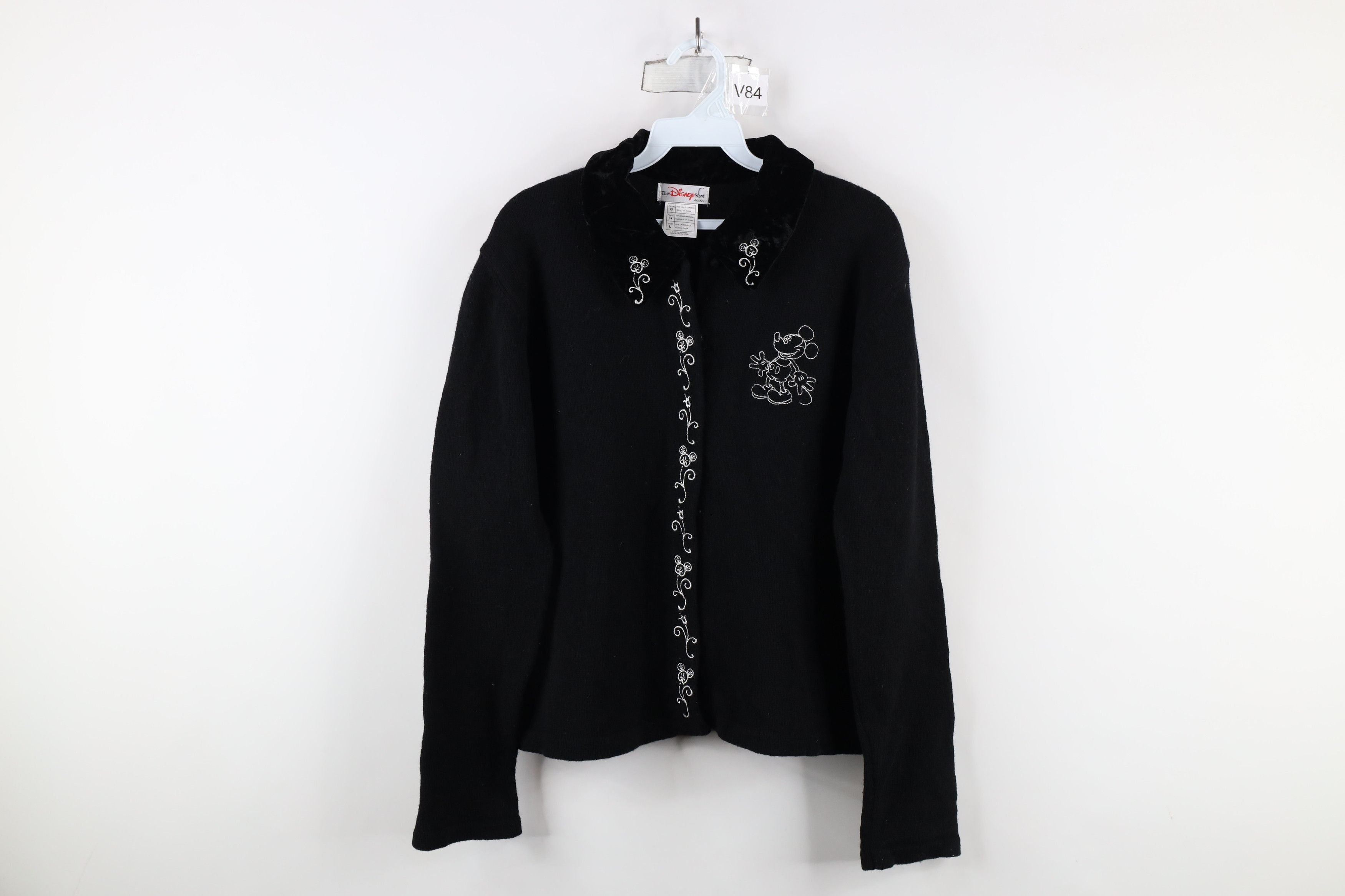 Disney × Vintage Vintage 90s Disney Mickey Mouse Wool Knit Cardigan Sweater Size L / US 10 / IT 46 - 1 Thumbnail