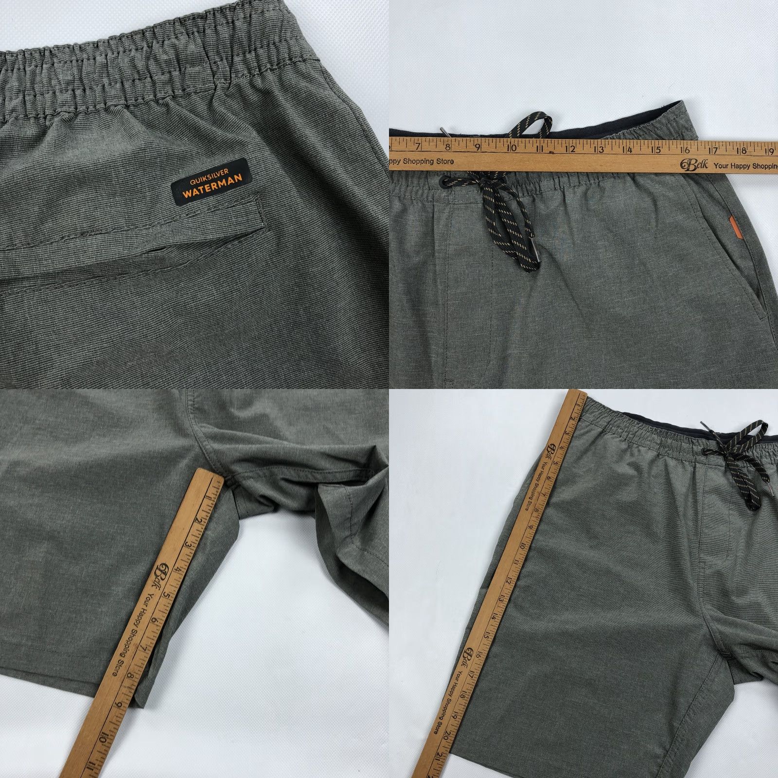 Quiksilver Quiksilver Waterman Collection Men's 34 Grey Elastic Drawstring Shorts Size US 34 / EU 50 - 8 Thumbnail