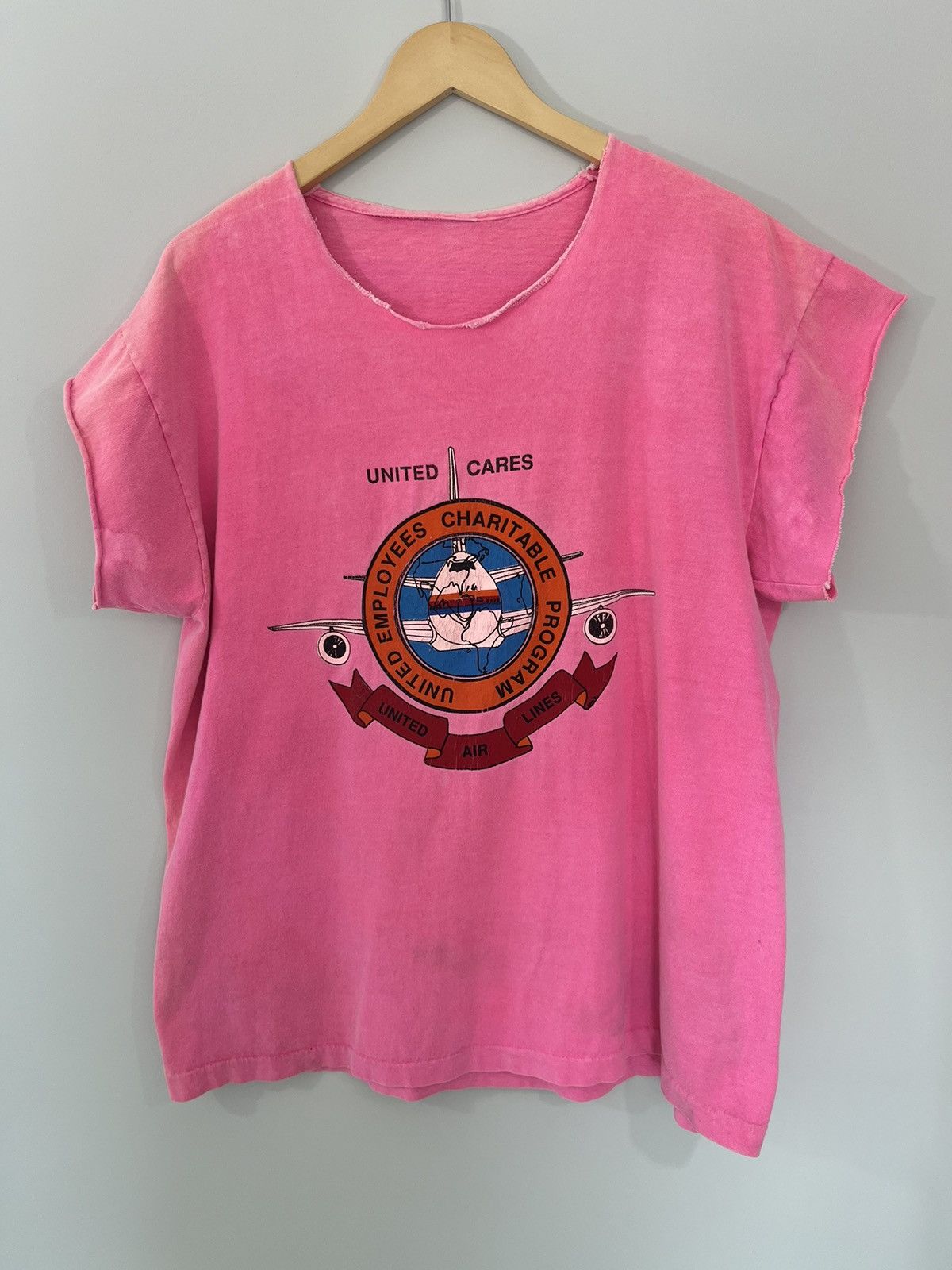 Vintage Single Stitch Airplane Thrashed Cut Off Faded Tee Size US L / EU 52-54 / 3 - 1 Thumbnail