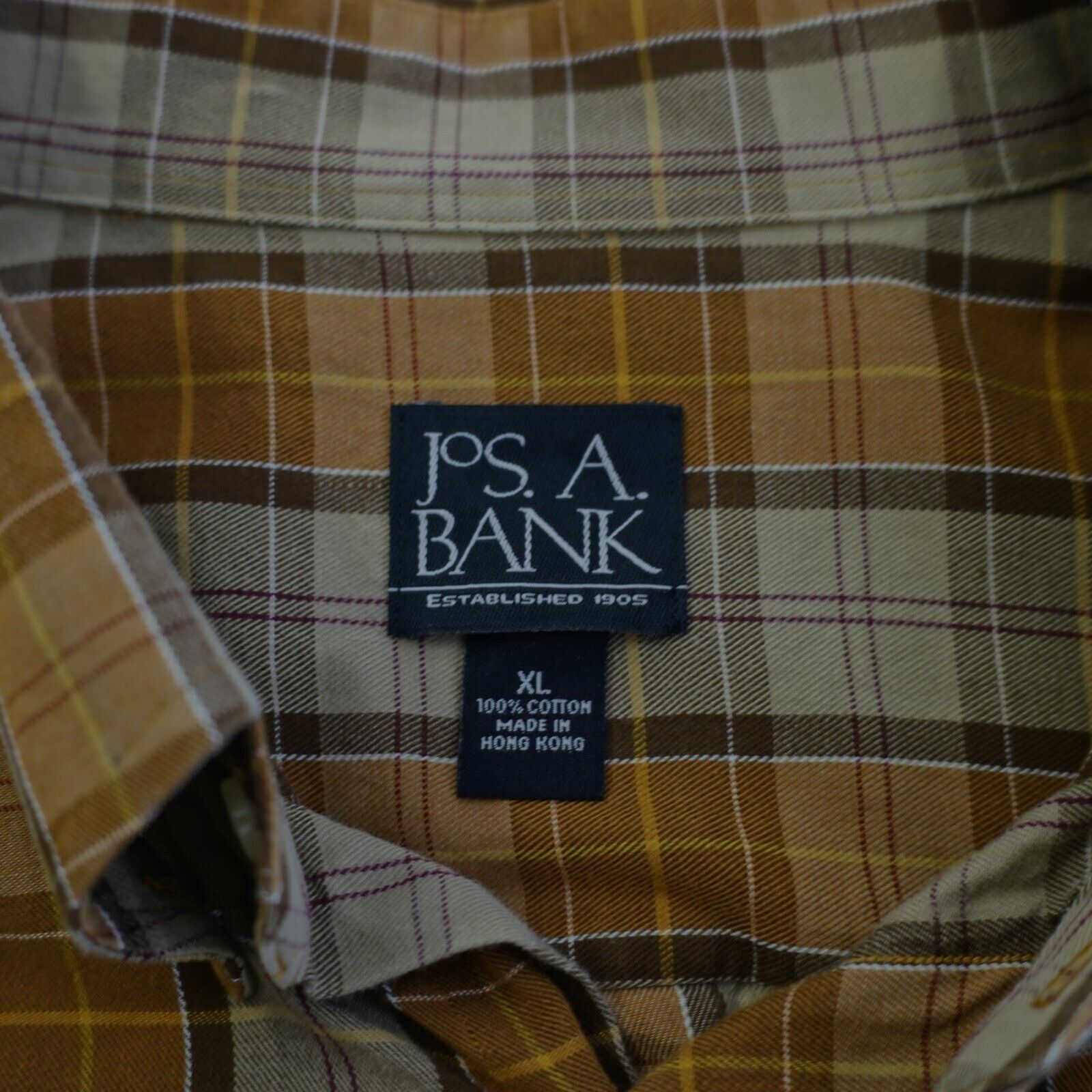 Jos. A. Bank Jos A Bank XL Brown Plaid Flannel Button Down Long Sleeve Size US XL / EU 56 / 4 - 10 Thumbnail