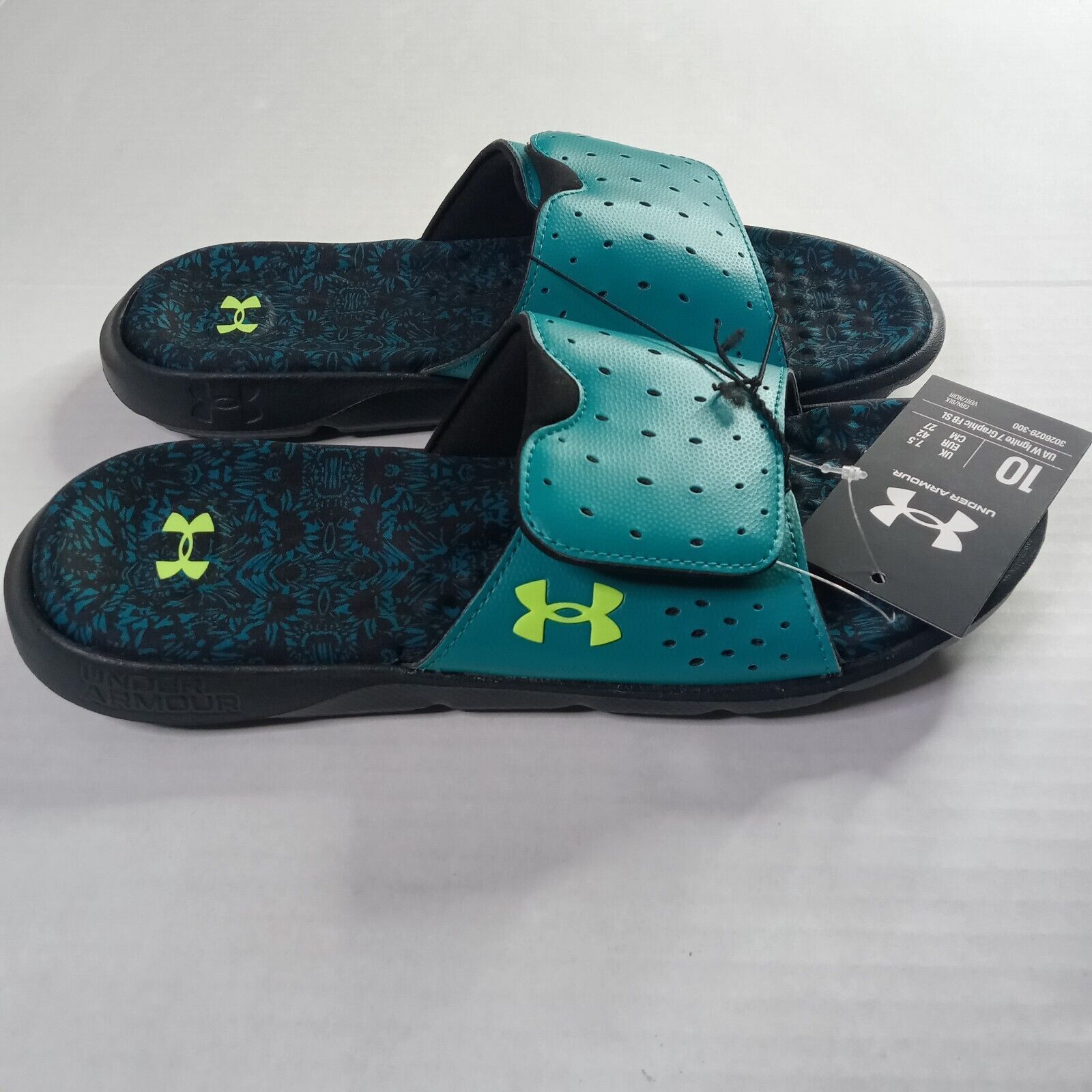 Under Armour Under Armour UA Womens Ignite 7 Slides Size 10 Green/Black Size US 10 / IT 40 - 2 Thumbnail