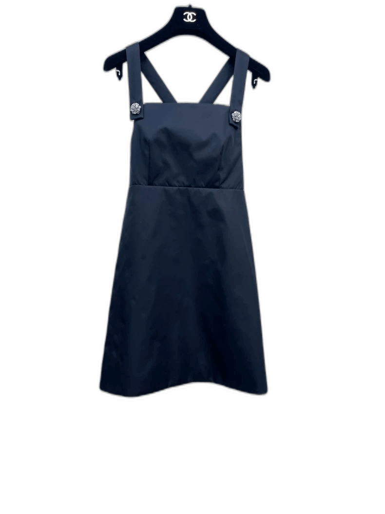 Prada Prada Black Nylon Slip Dress with Buttons-2506 Size S / US 4 / IT 40 - 1 Thumbnail