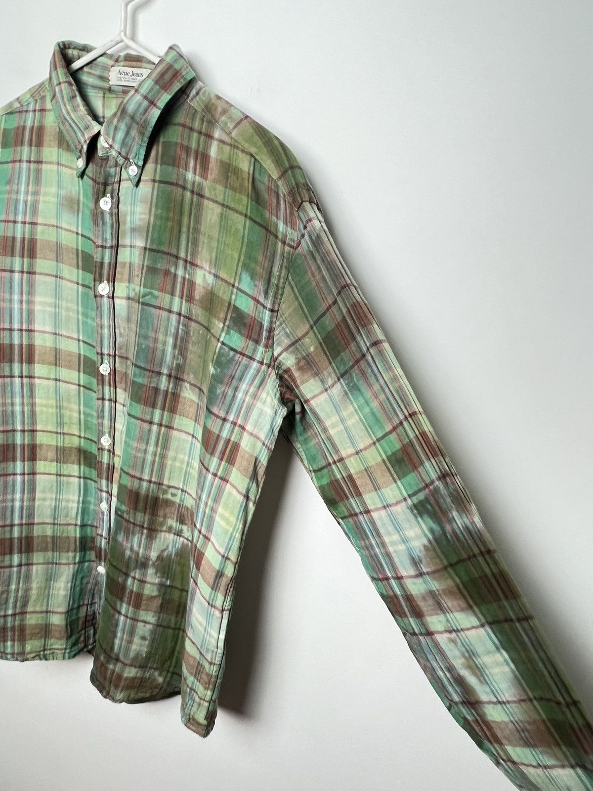 Acne Studios acne vintage travis plaid flannel shirt bleached tie dye y2k Size US M / EU 48-50 / 2 - 7 Thumbnail