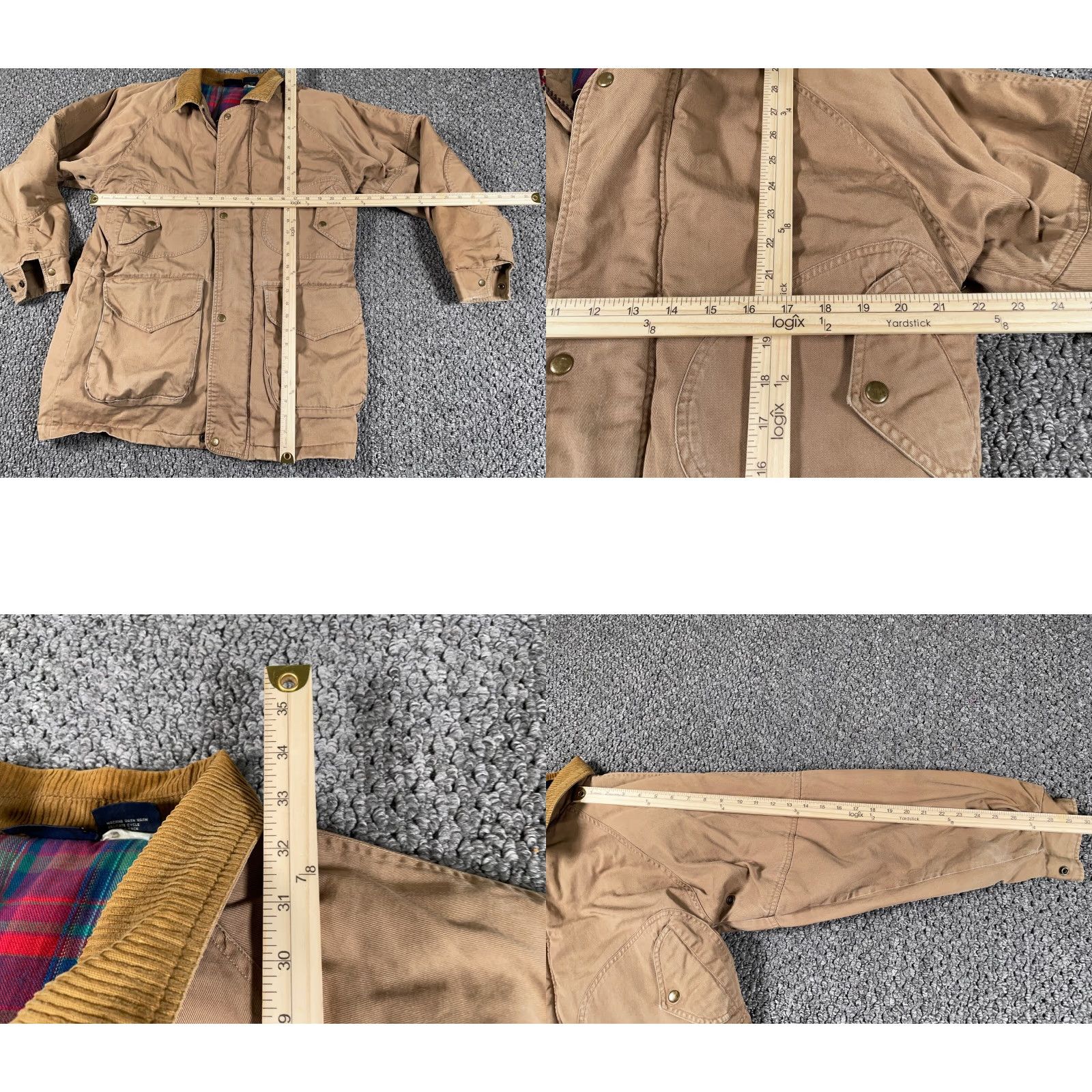 Blair VINTAGE John Blair Parka Jacket Men's M Beige Quilted Lined Insulated Zip Cotton Corduroy Collar 90s Retro Hipster Casual Size US M / EU 48-50 / 2 - 8 Thumbnail