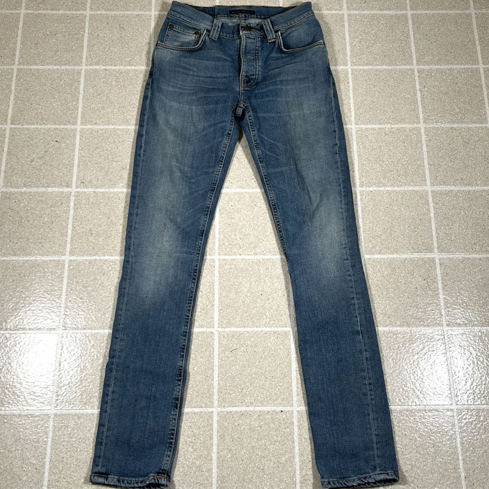 Nudie Jeans Nudie Jeans Grim Tim Salty Stone Blue Jeans Men 26 Regular 32 Inseam Skinny Stone Wash Blue Mens Size US 26 / EU 42 - 3 Thumbnail