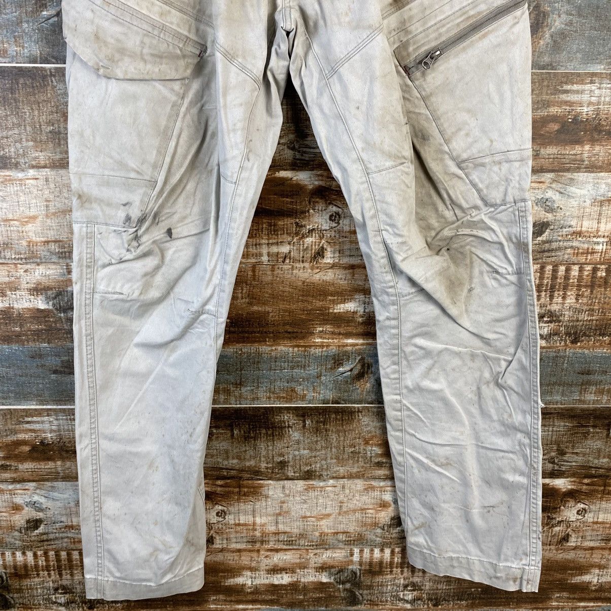 Japanese Brand DL Xebec White thrased dirty Cargo Multipocket Pants #C777 Size US 33 - 6 Thumbnail