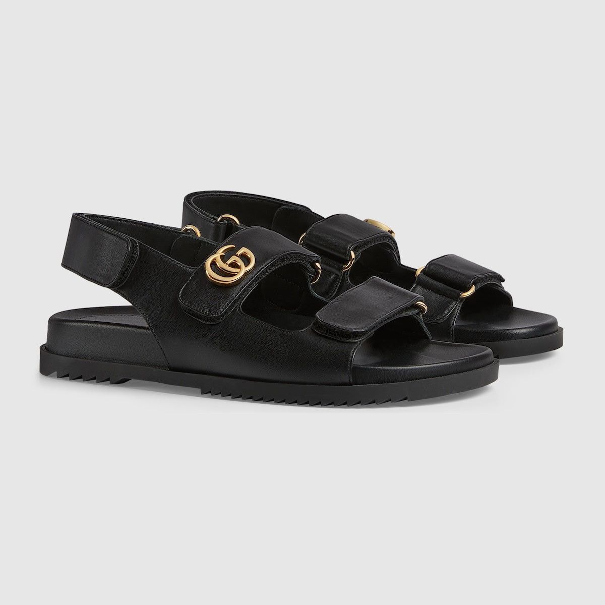 Gucci double G leather sandal Size US 7 / IT 37 - 1 Thumbnail