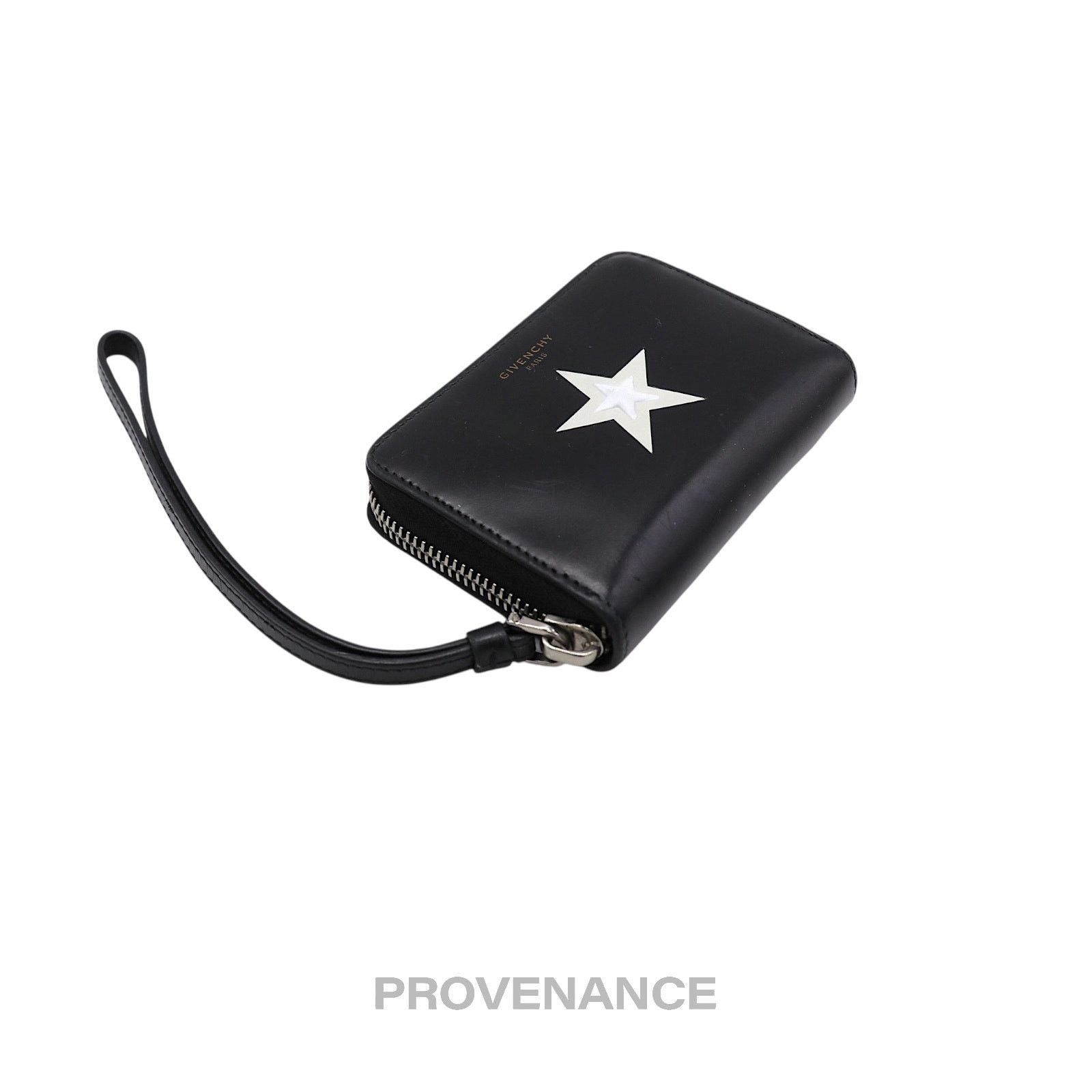 Givenchy 🔴 Givenchy Star Zip Card Wallet - Black Leather Size ONE SIZE - 4 Thumbnail