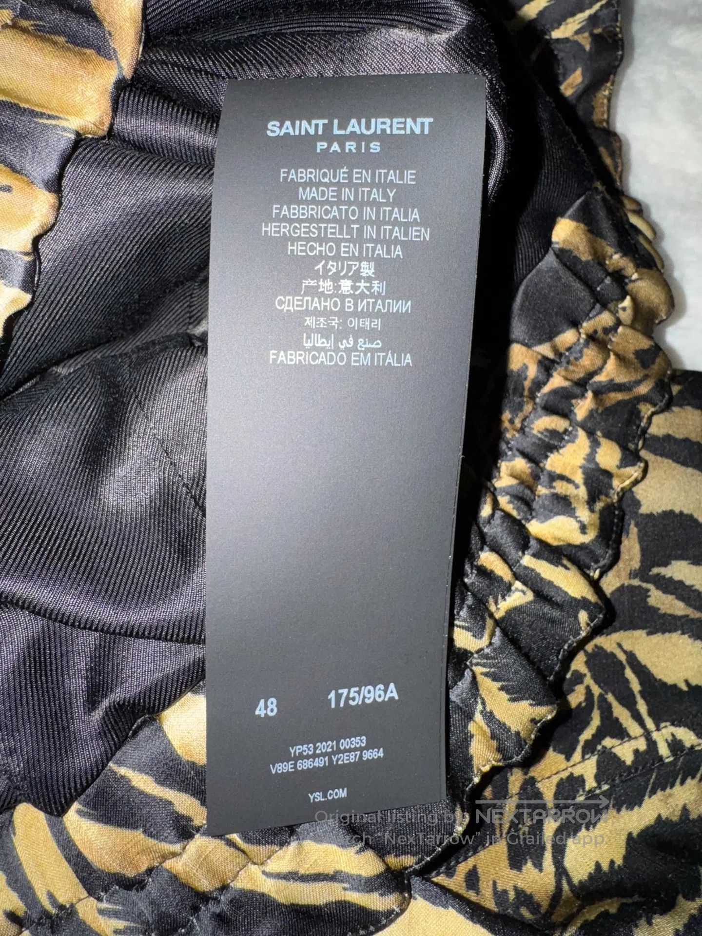 Saint Laurent Paris Saint Laurent Paris Tiger-Print Jacket| Size US M / EU 48-50 / 2 - 4 Thumbnail