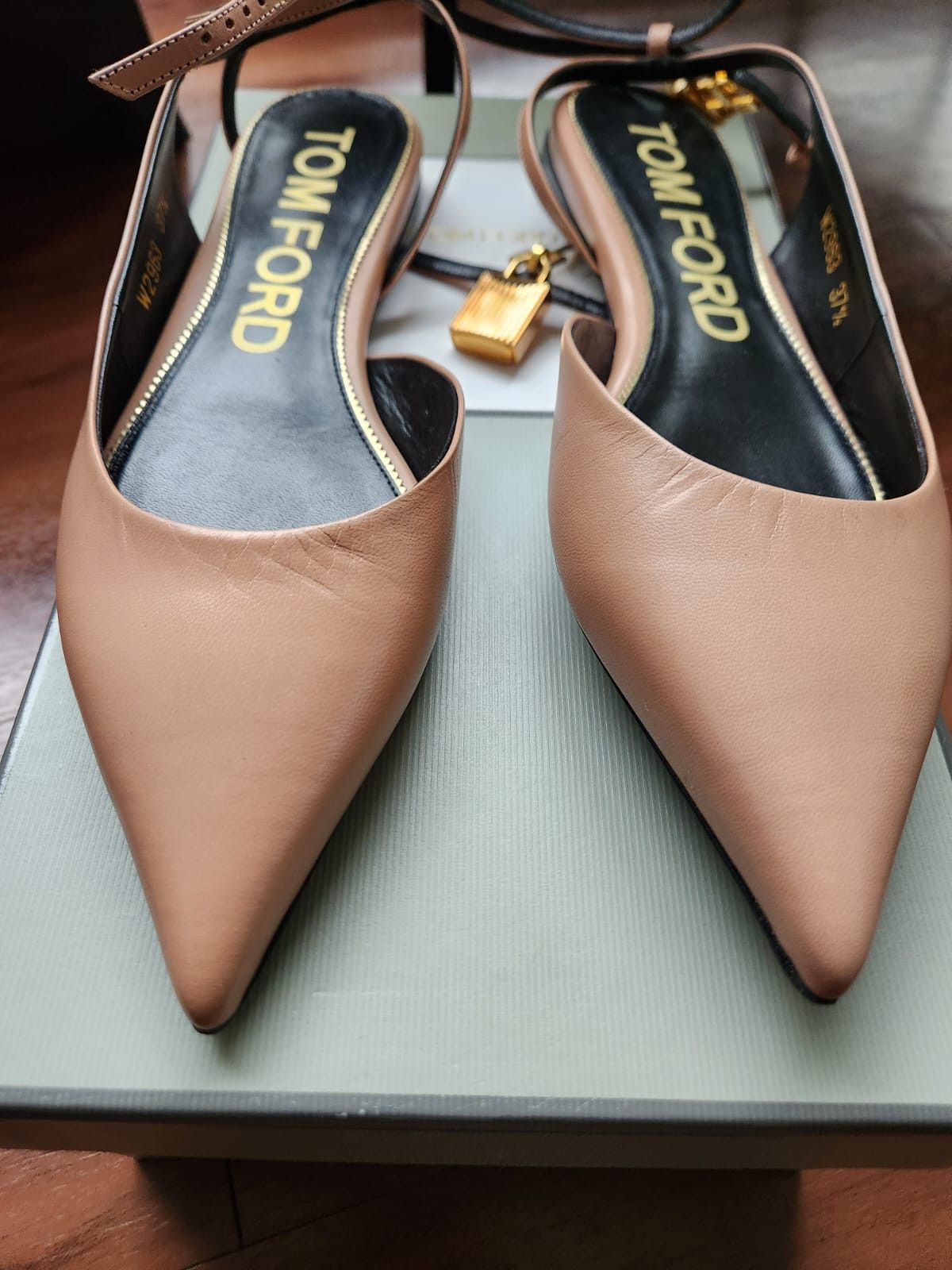 Tom Ford TOM FORD Taupe Padlock Ballerina Flats Size US 7.5 / IT 37.5 - 3 Thumbnail