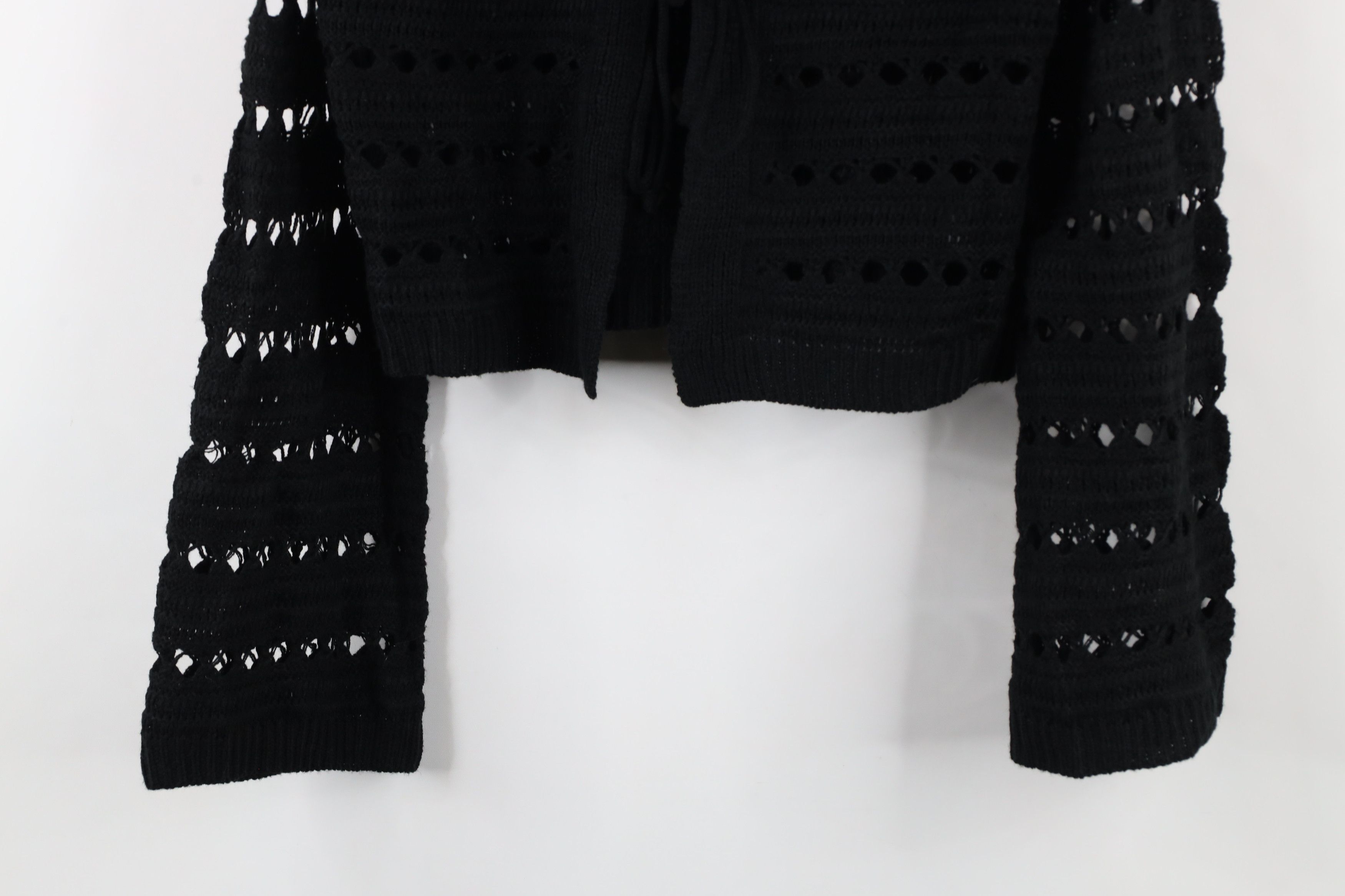 Vintage Vintage Y2K Baby Doll Cropped Crochet Cardigan Sweater Size L / US 10 / IT 46 - 3 Thumbnail