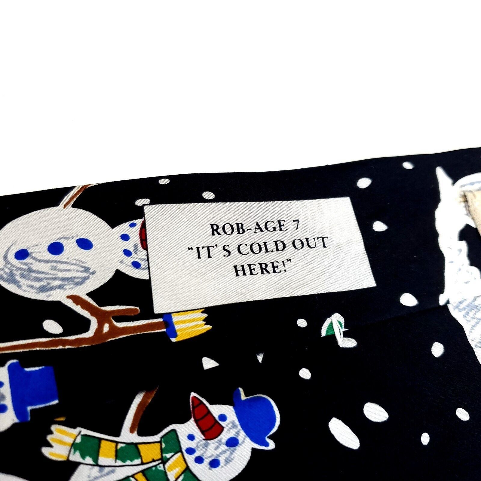 Designer Save The Children "It's Cold Out Here" Snowman Black Print S Size ONE SIZE - 4 Thumbnail