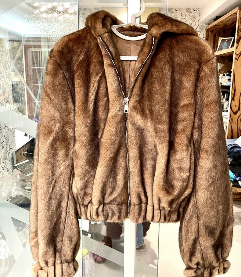 Helmut Lang faux fur short jacket -DMC